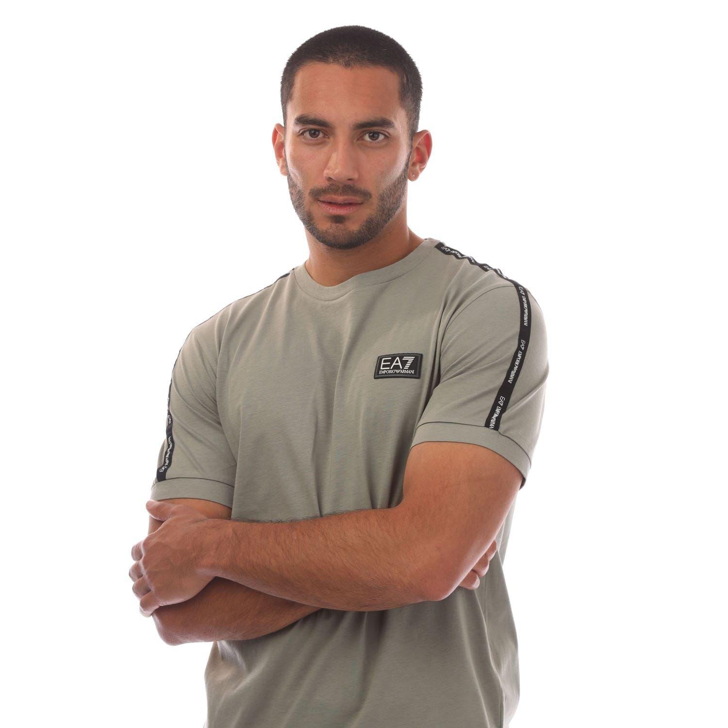 Grey - EA7 - Logo Tape T-Shirt - 2