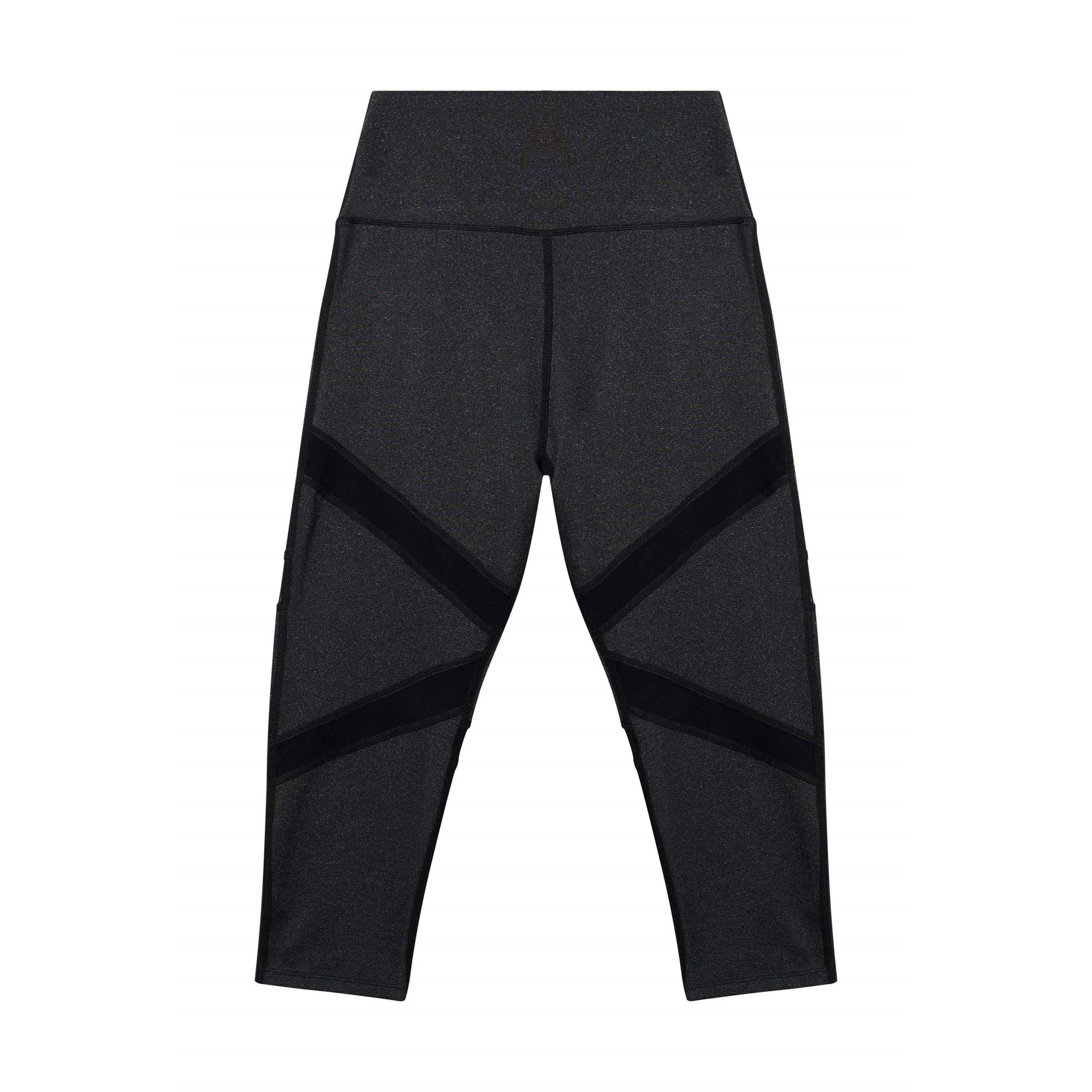 Grey - Wolf and Whistle - Grey Marl Mesh Panel Crop Leggings - 4