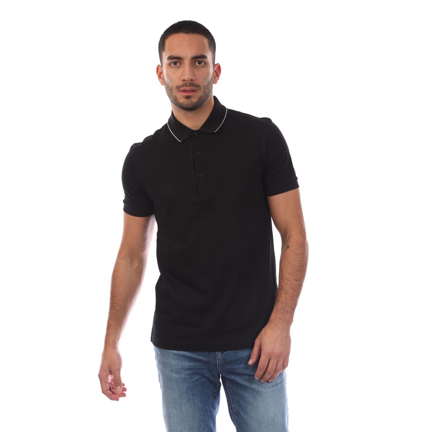 Black - Boss - Paule 4 Slim Fit Polo Shirt with Tonal Logo - 1