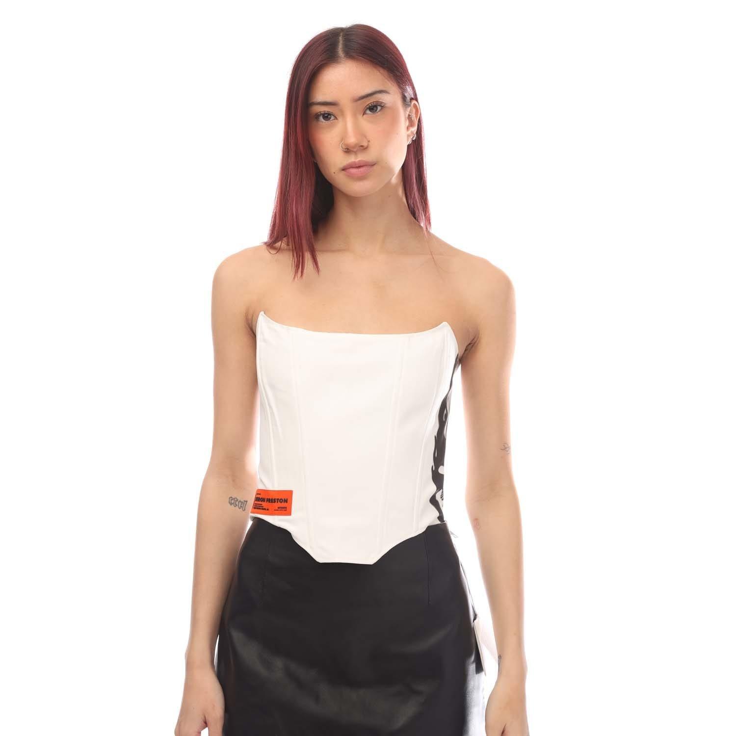 White Black - Heron Preston - Flaming Skull Corset Top - 1