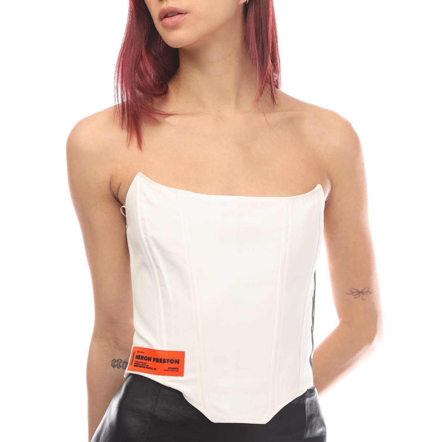 White Black - Heron Preston - Flaming Skull Corset Top - 3