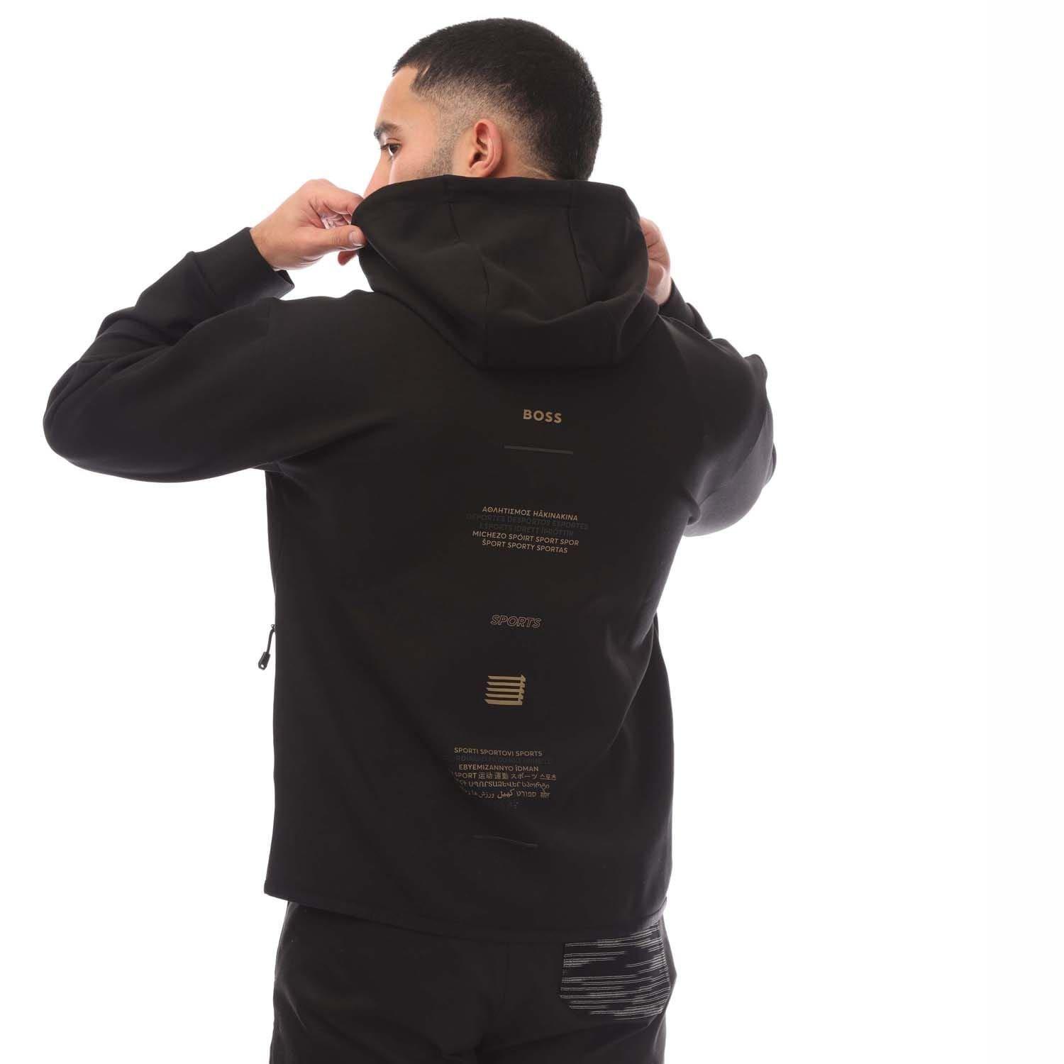 Black - Boss - Printed Artwork Zip-Up Hoodie - 2