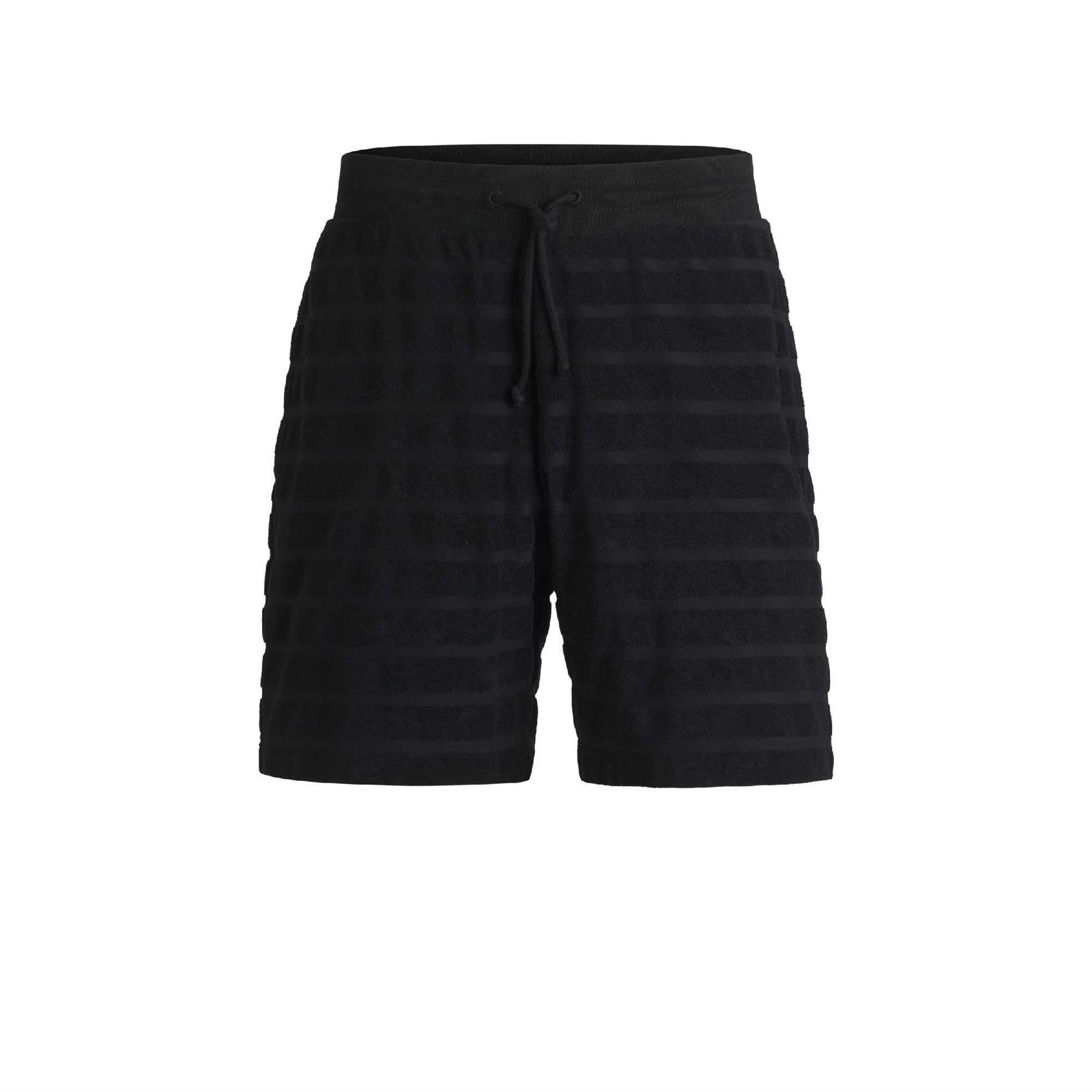 Black - Hugo - Dutowel Striped Relaxed Fit Shorts - 2