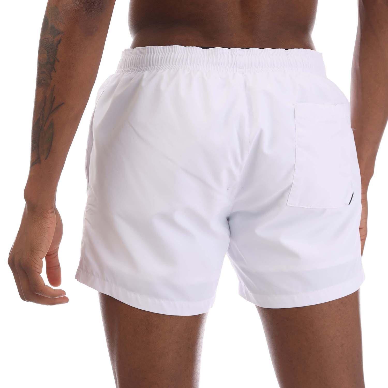 White - Hugo - Abas Logo Print Swim Shorts - 3