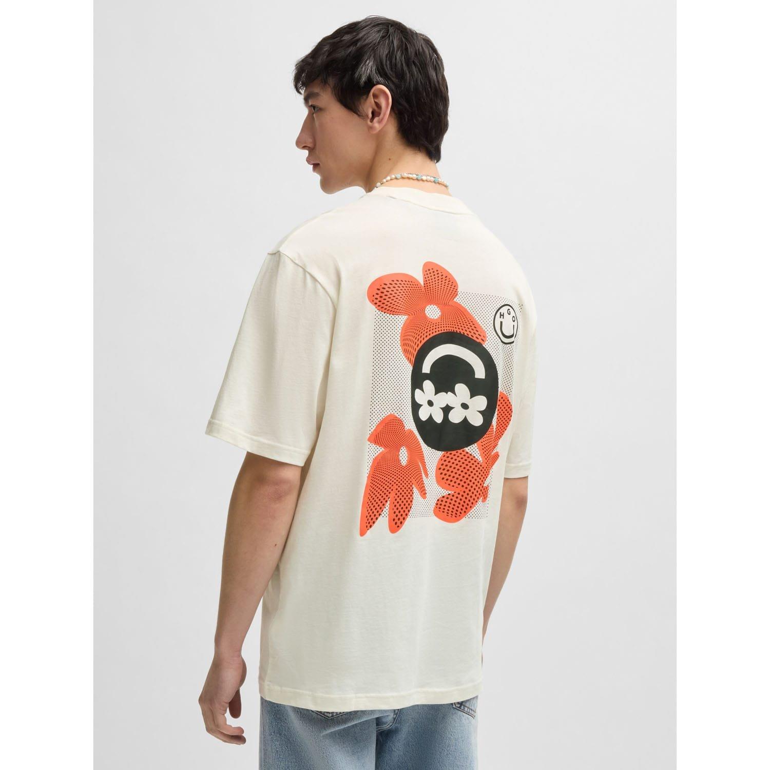 White - Hugo - Nufloro Logo Print T-Shirt - 2