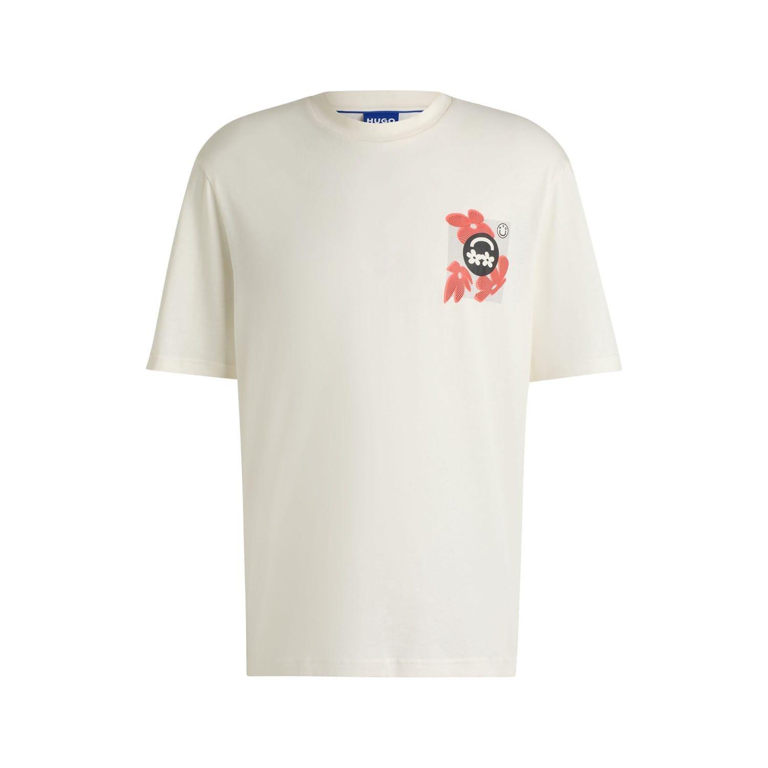 White - Hugo - Nufloro Logo Print T-Shirt - 5