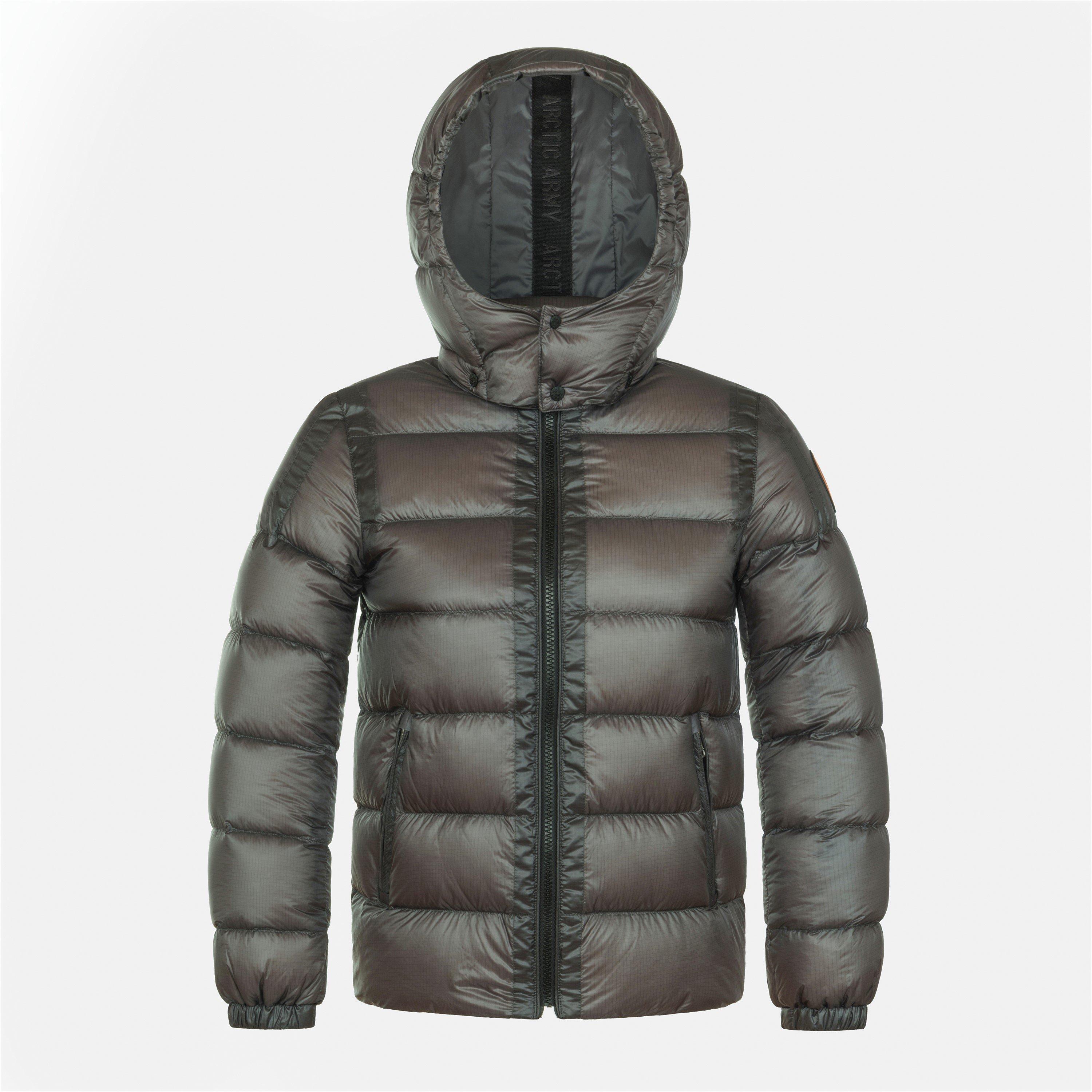 Arctic Army Kids Hooded Long Sleeve Puffer Jacket Grey 10Y - Image 2