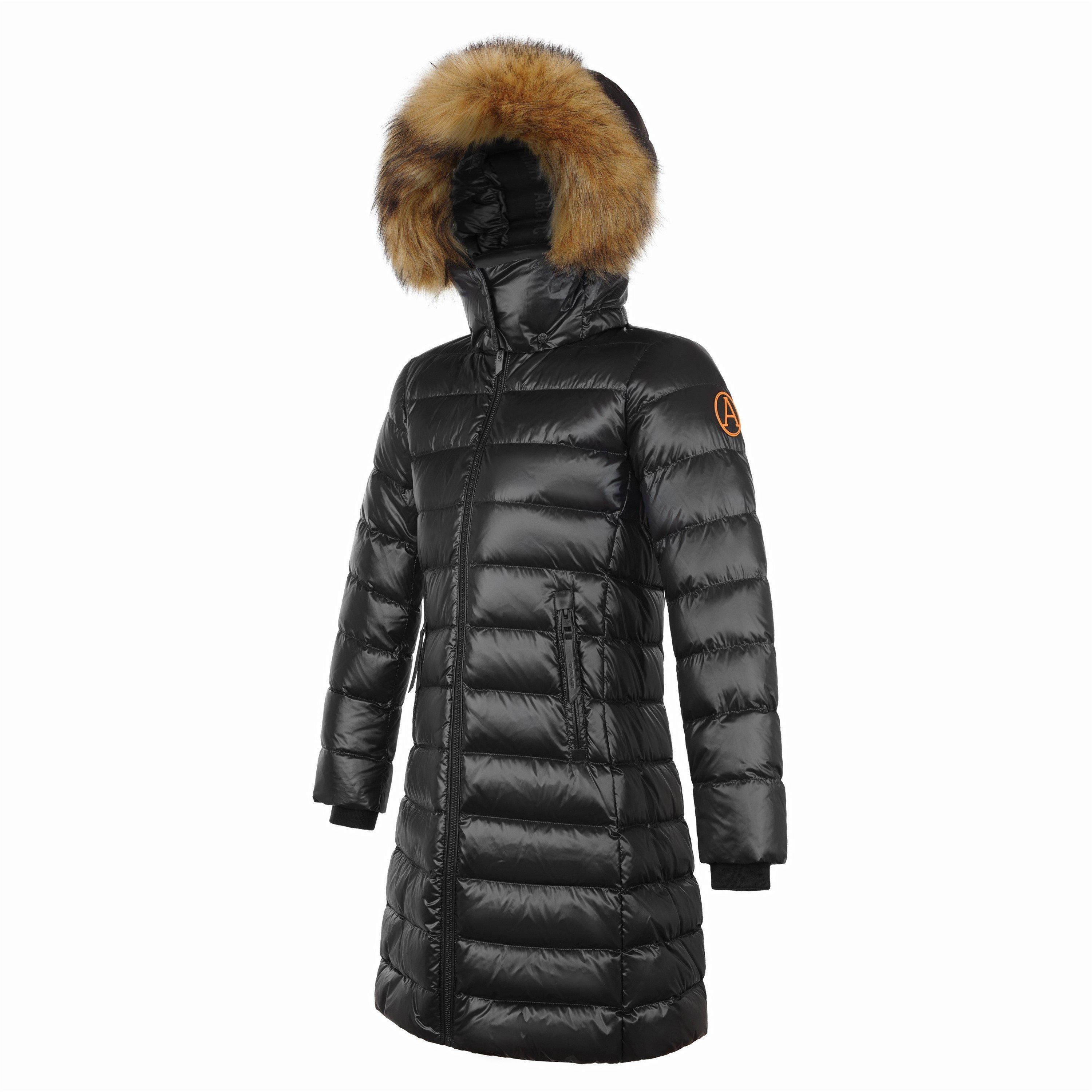 Negro - Arctic Army - Kids'  Faux Fur Hood Long Sleeve Long Puffer Jacket - 3