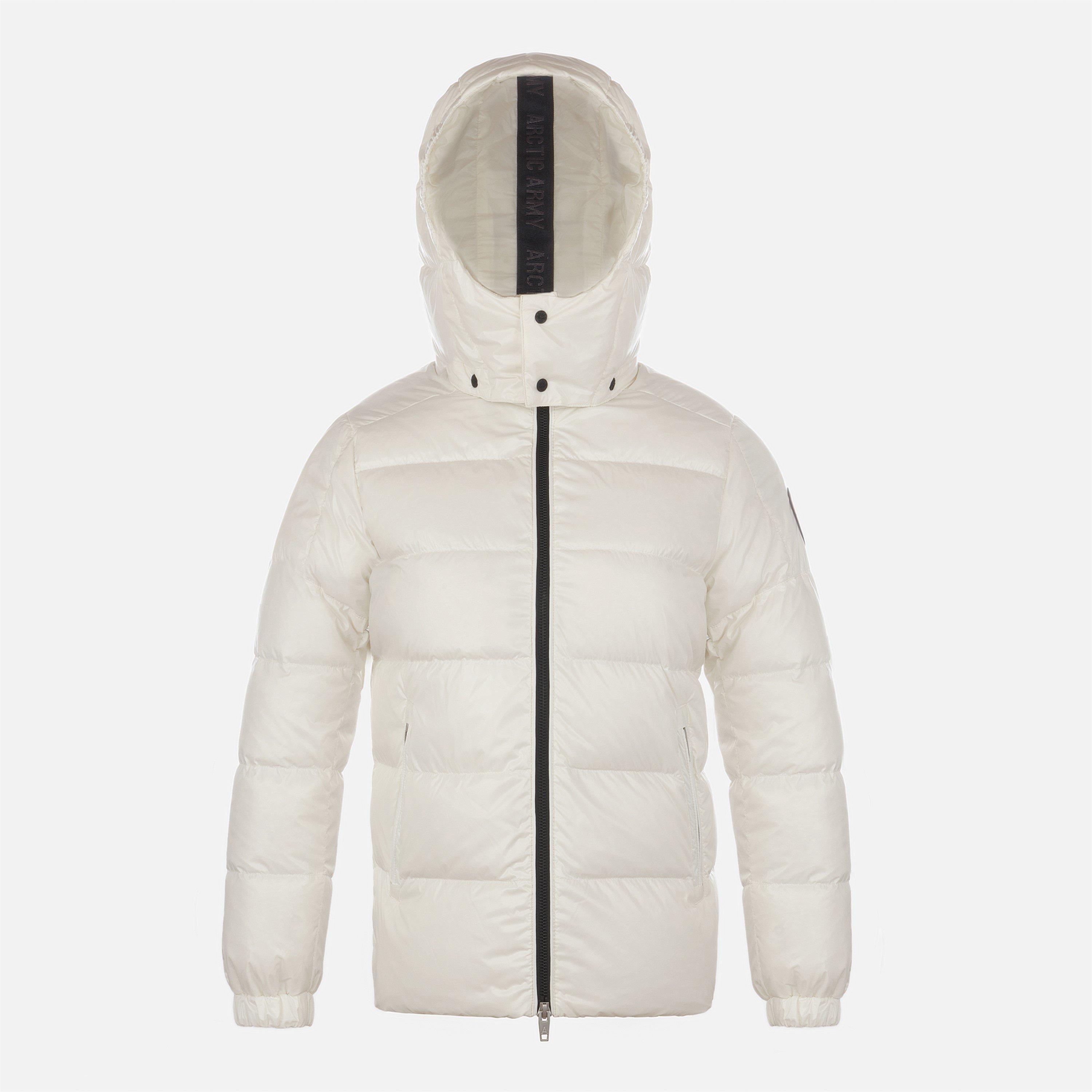 Arctic Army Kids' Faux Fur Hood Long Sleeve Long Puffer Jacket - Cream HS - Size 12Y