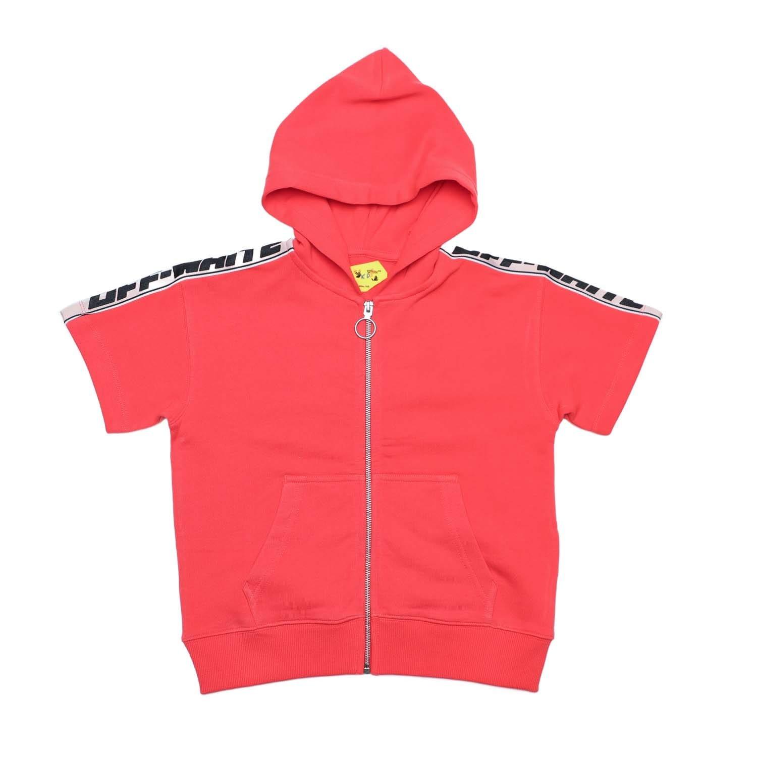 Red Black - Off White - Logo Band Zip Hoodie - 1