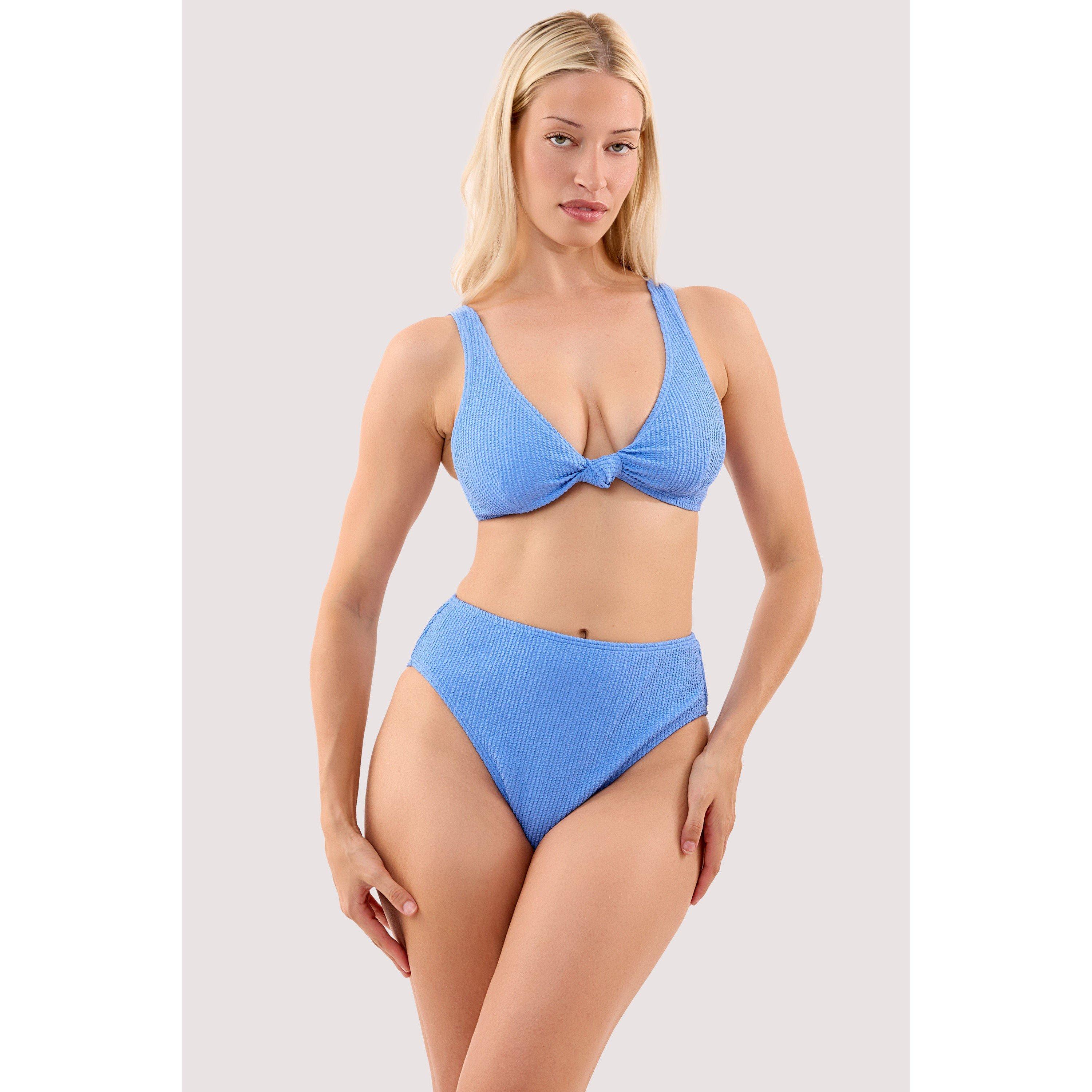 Marine Blue - Peek and Beau - Selene Marine Blue Crinkle High Waist Bikini Botto - 3