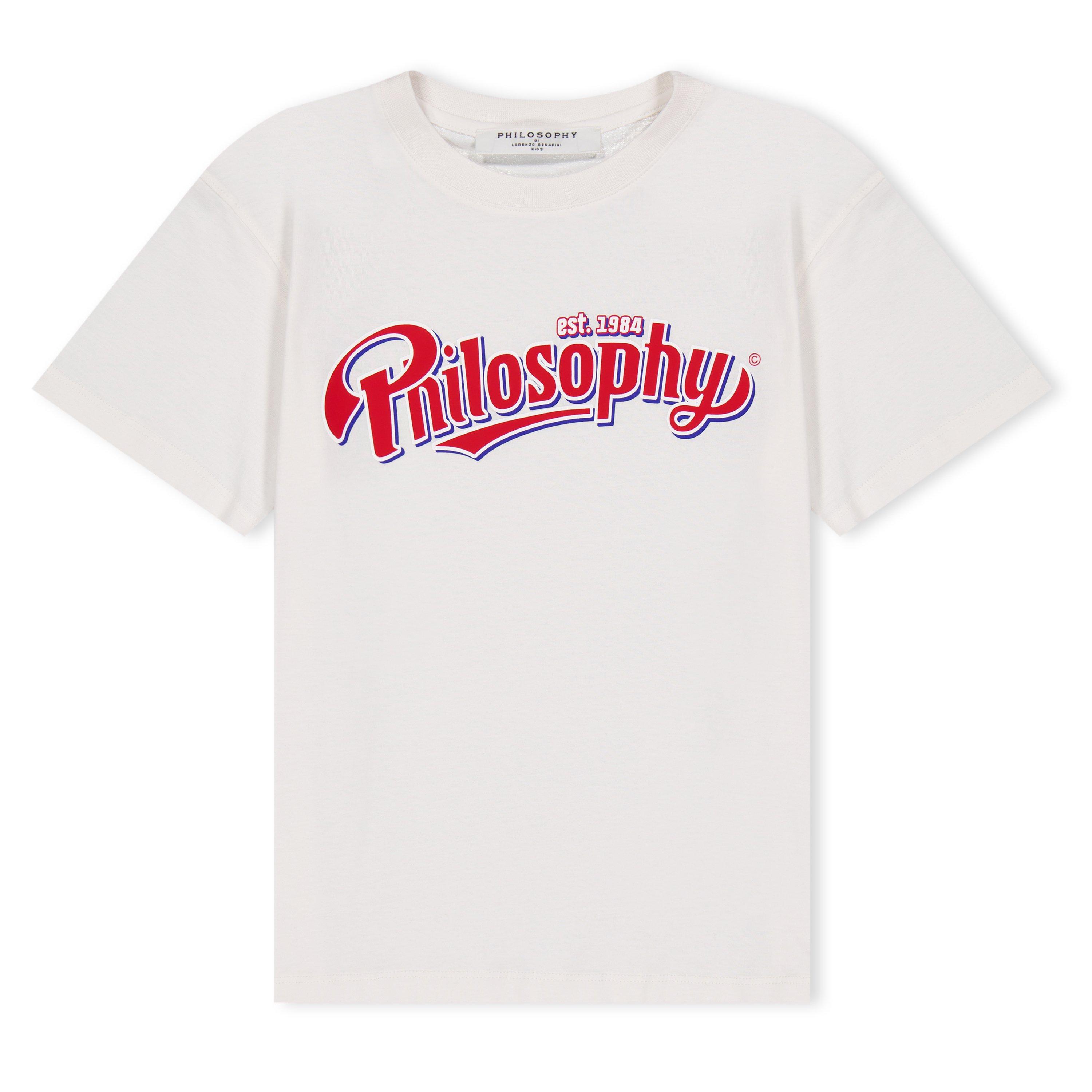 White - Philosophy di Lorenzo Serafini - Kids' Logo Print Regular Fit T-Shirt - 1