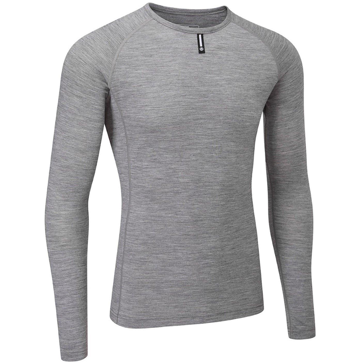 Grey Marl - Chapeau - Mens Merino LS Base Layer  Grey Marl - 2