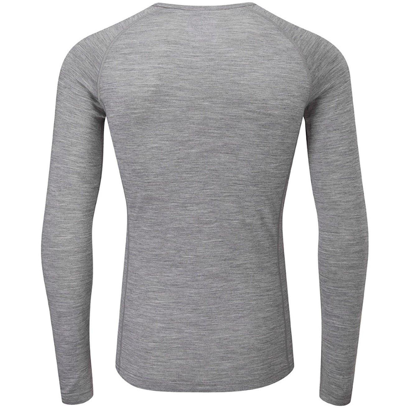 Grey Marl - Chapeau - Mens Merino LS Base Layer  Grey Marl - 3