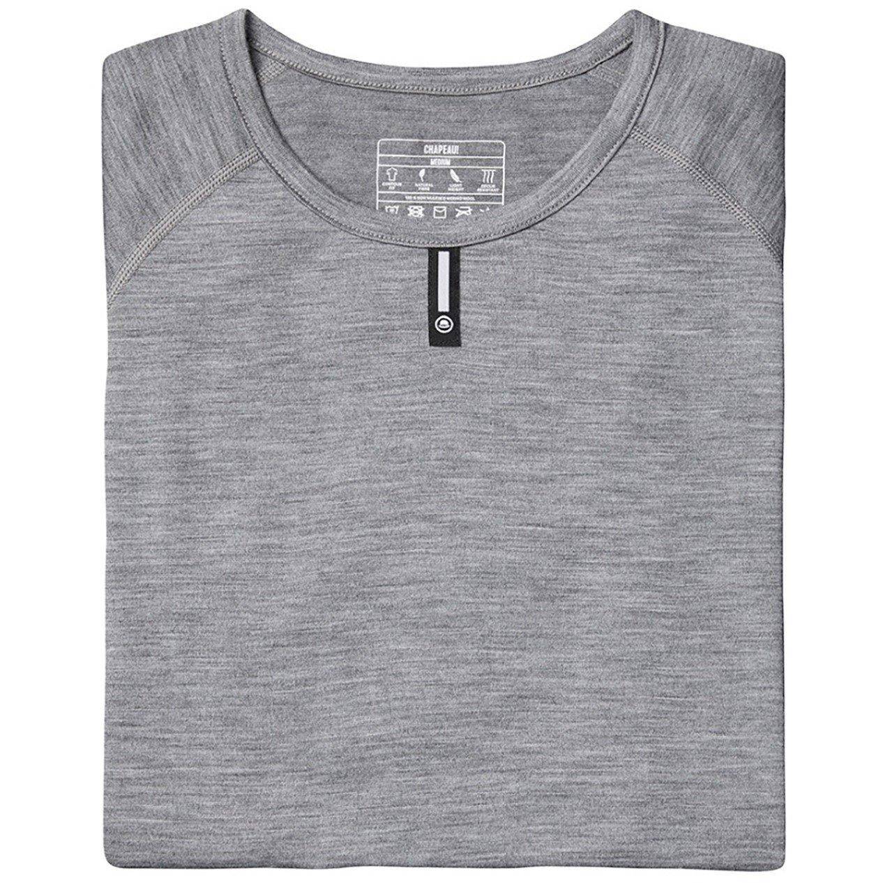 Grey Marl - Chapeau - Mens Merino LS Base Layer  Grey Marl - 4