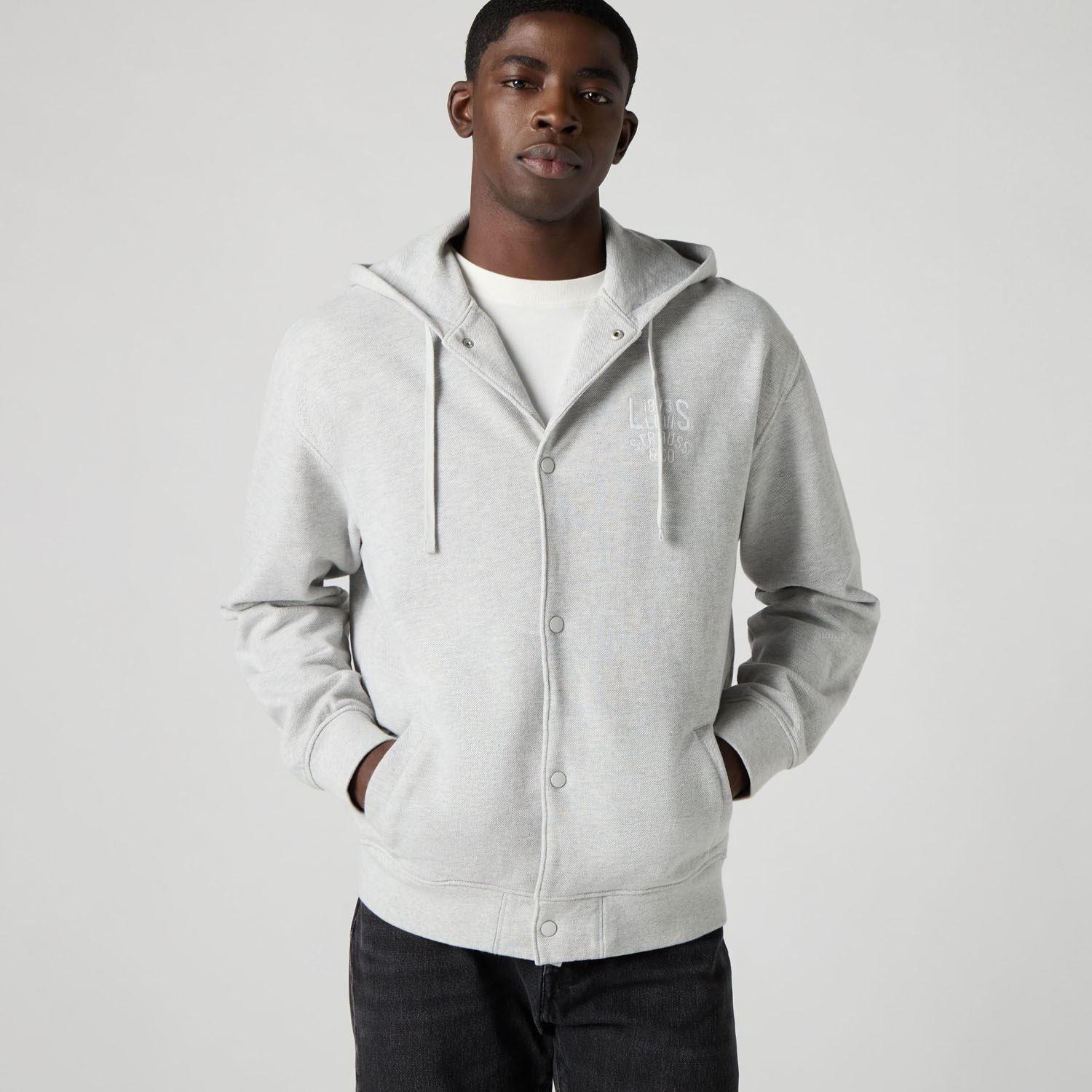 Grå - Levis - Alder Bomber Sweatshirt - 6