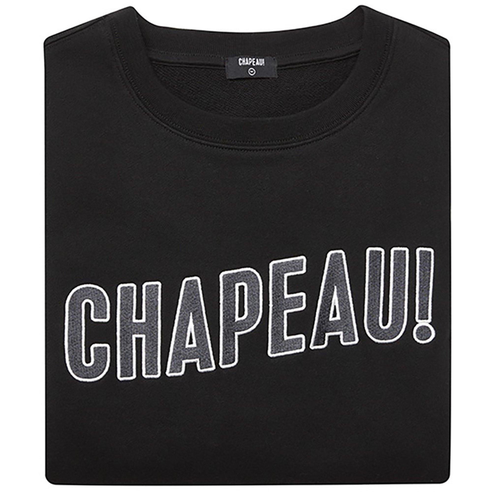 Black - Chapeau - Wordmark Embroidered Sweatshirt Mens - 4