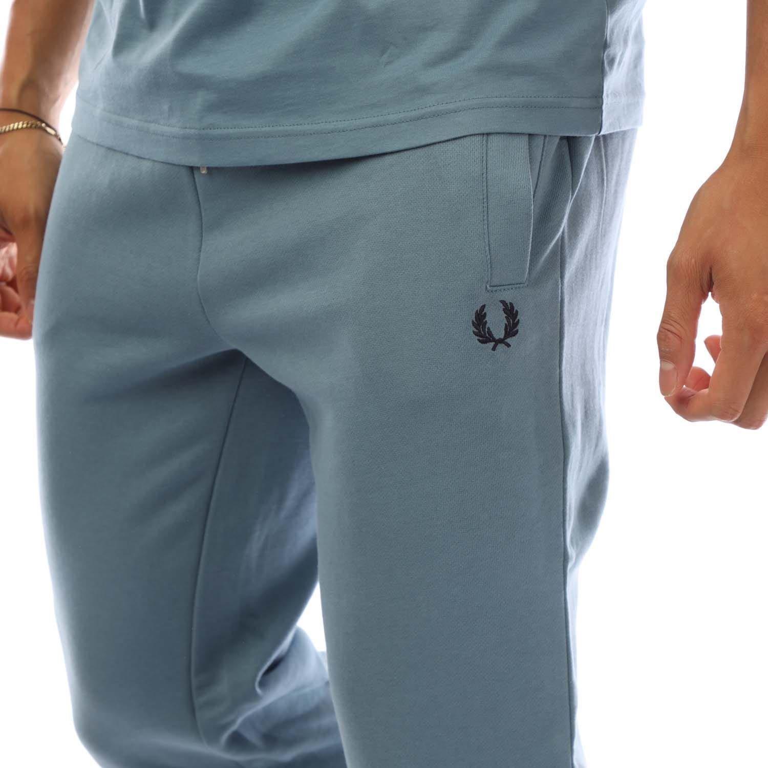 Blue - Fred Perry - Loopback Sweatpants - 3