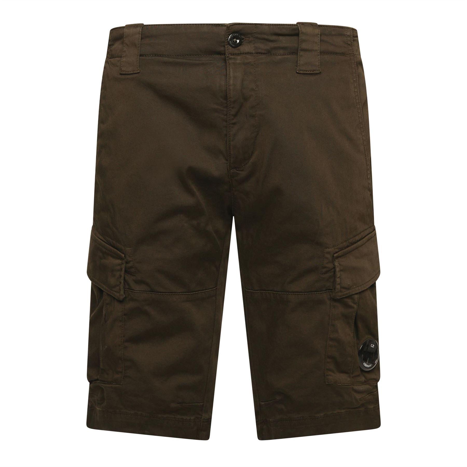 Cp Company Men's Sateen Stretch Cargo Shorts - Green - S