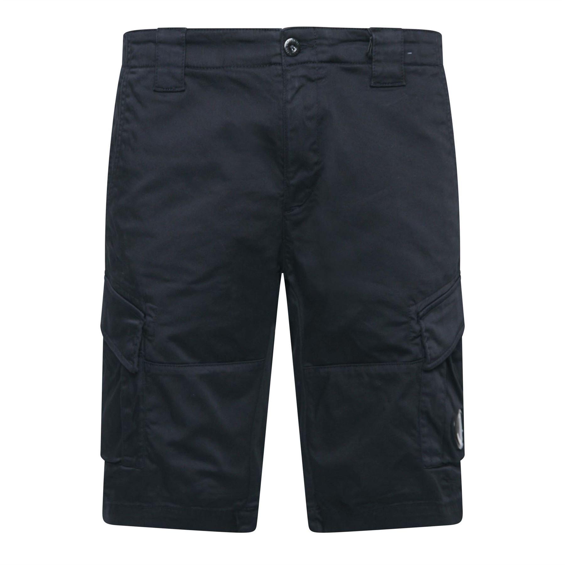 Navy - CP Company - Sateen Stretch Cargo Shorts - 1