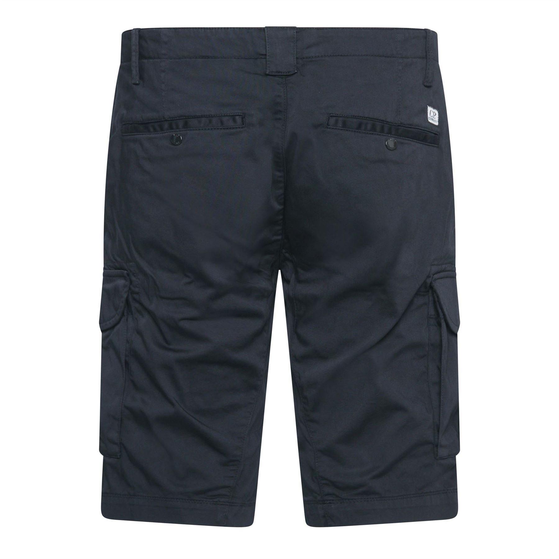 Navy - CP Company - Sateen Stretch Cargo Shorts - 2