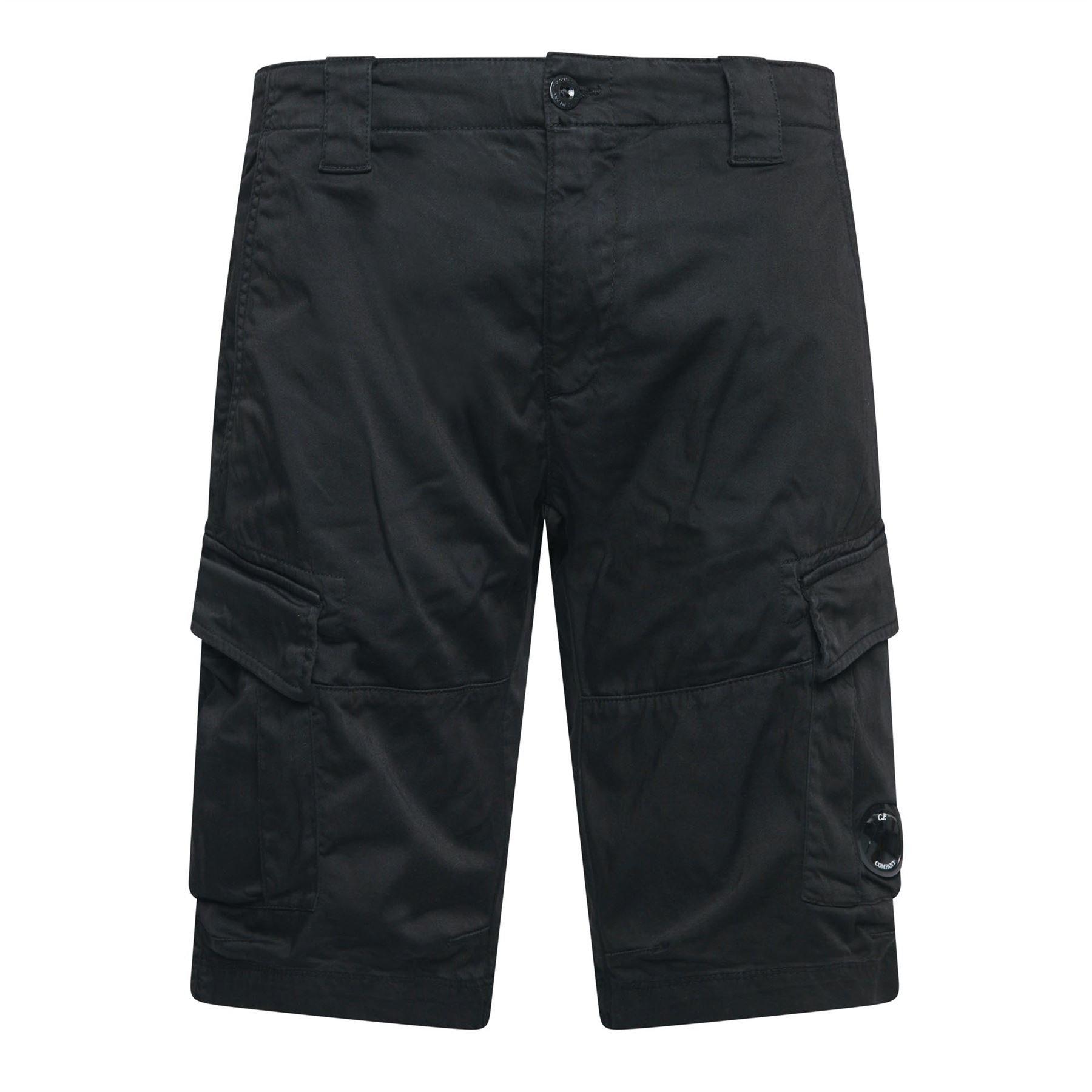 Cp Company Men's Sateen Stretch Cargo Shorts - Black - XL