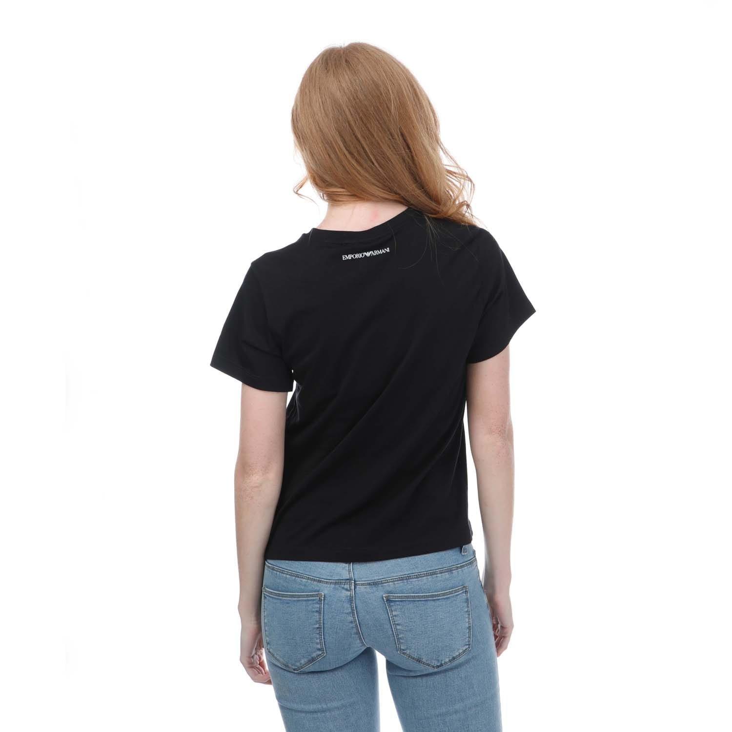 Black - Armani - Stacked Logo T-Shirt - 2
