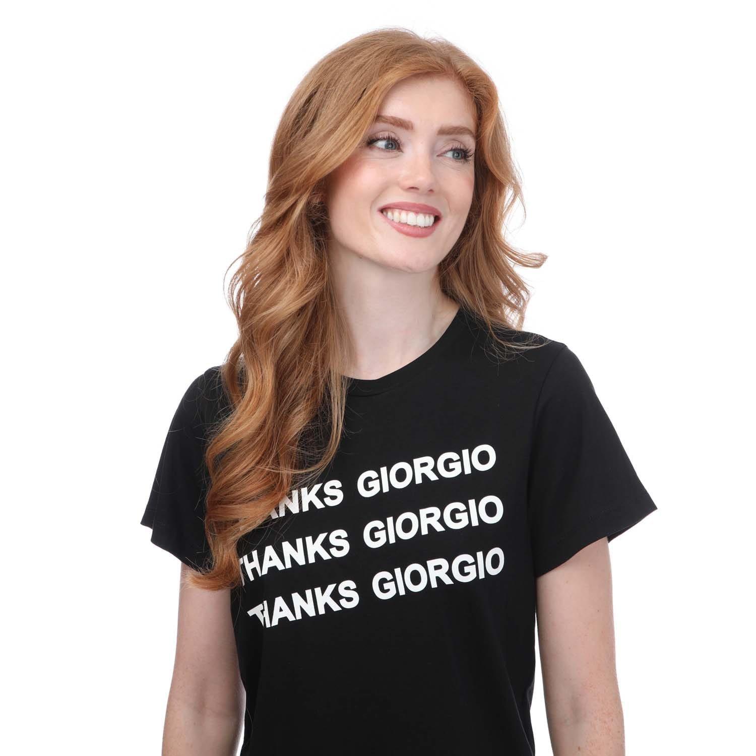 Black - Armani - Stacked Logo T-Shirt - 3