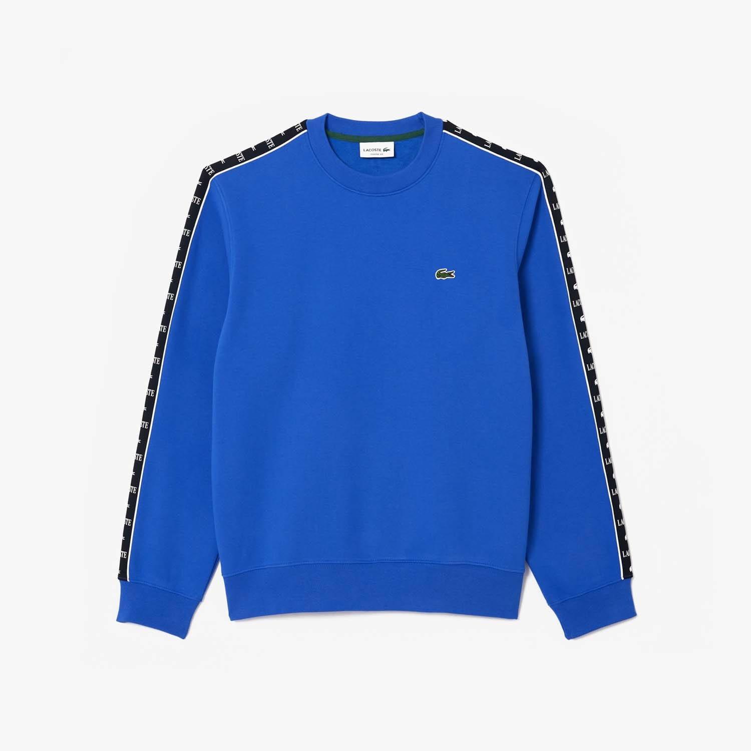Blue - Lacoste - Logo Stripe Crewneck Sweatshirt - 3