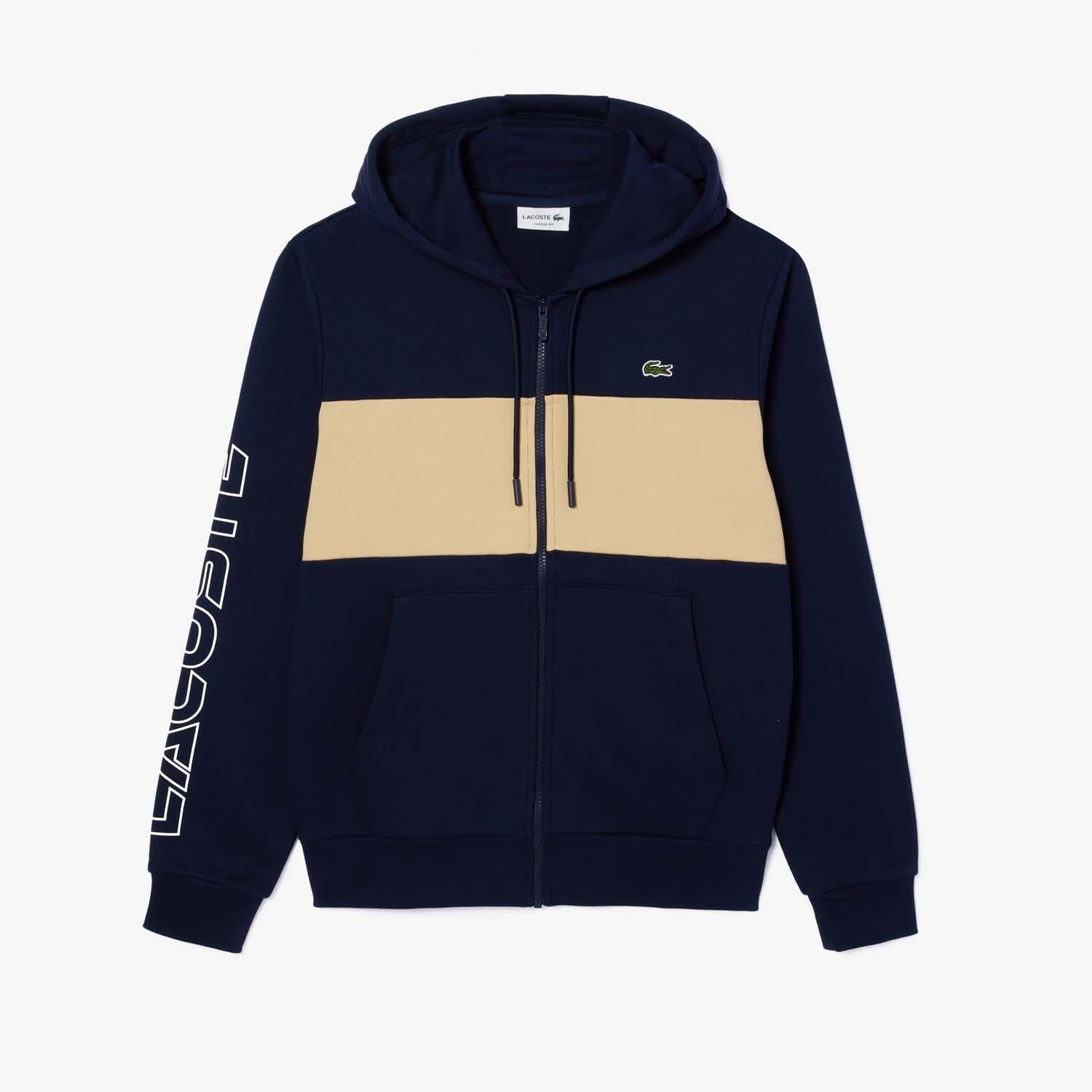 Navy - Lacoste - Zip-Up Colourblock Hoodie - 3