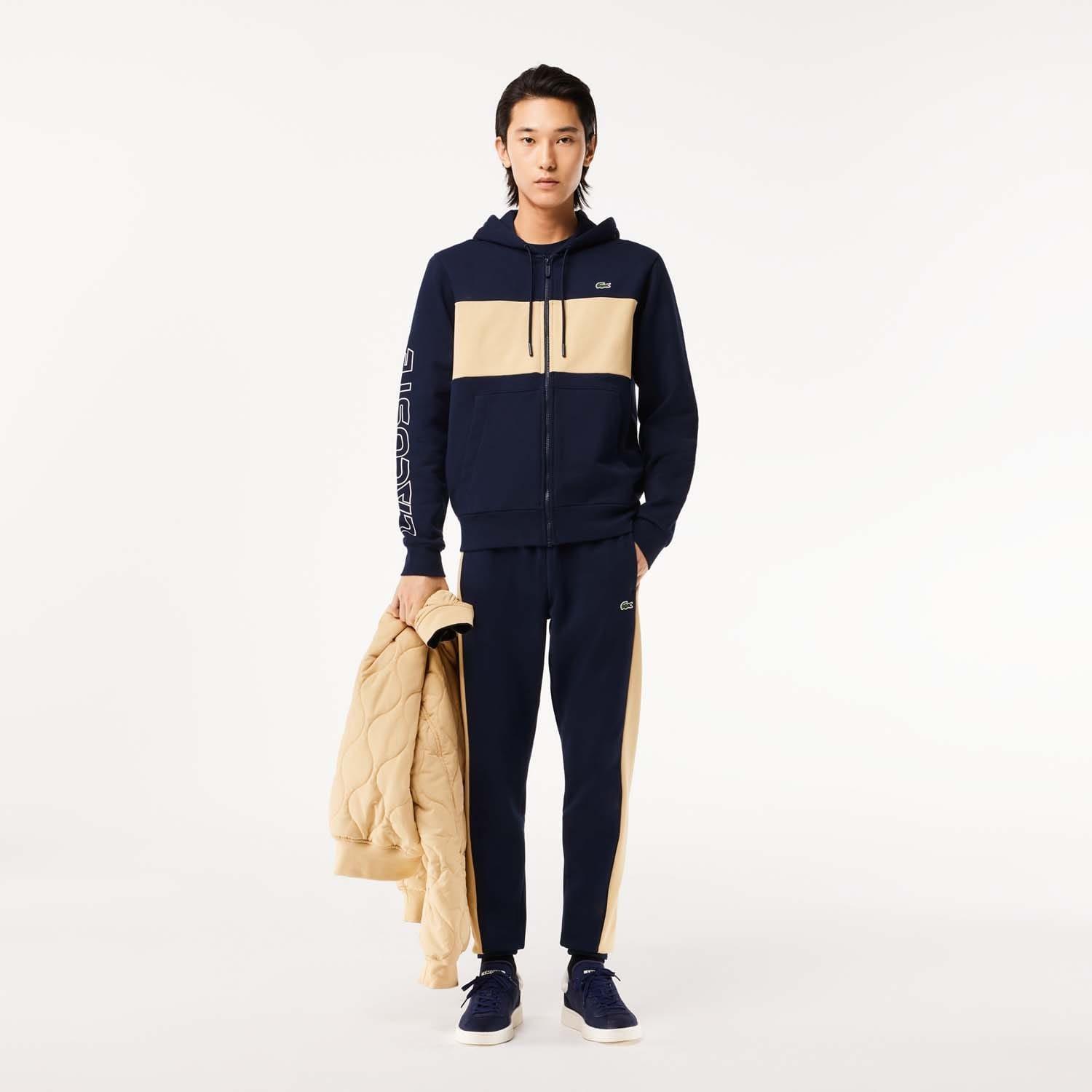 Navy - Lacoste - Zip-Up Colourblock Hoodie - 4