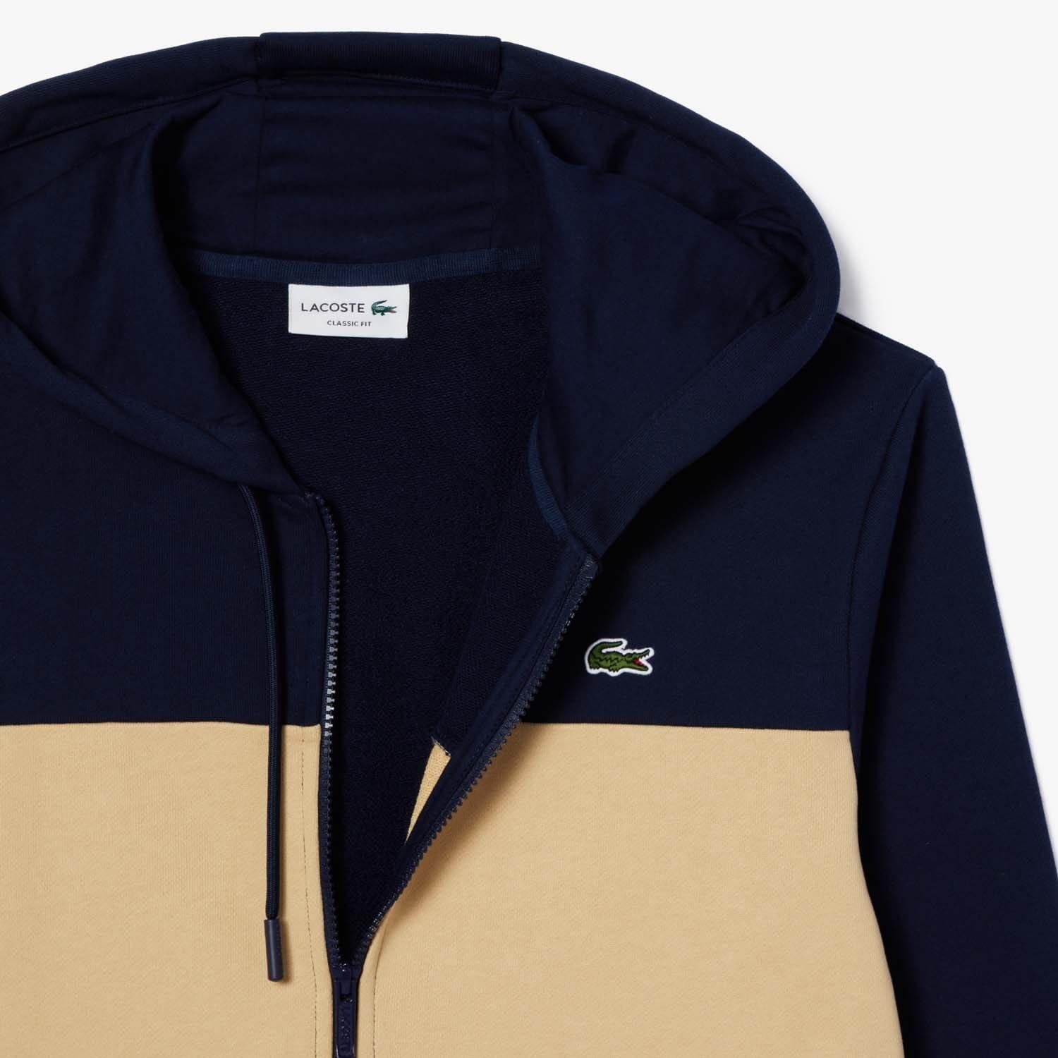 Navy - Lacoste - Zip-Up Colourblock Hoodie - 5