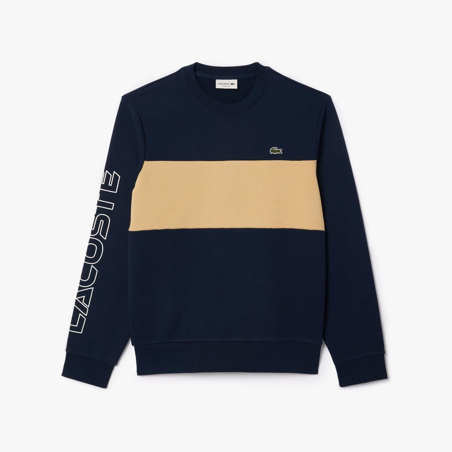 Navy - Lacoste - Crewneck Colourblock Sweatshirt - 3