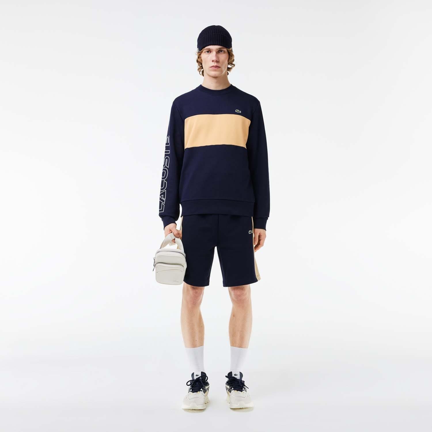 Navy - Lacoste - Crewneck Colourblock Sweatshirt - 4