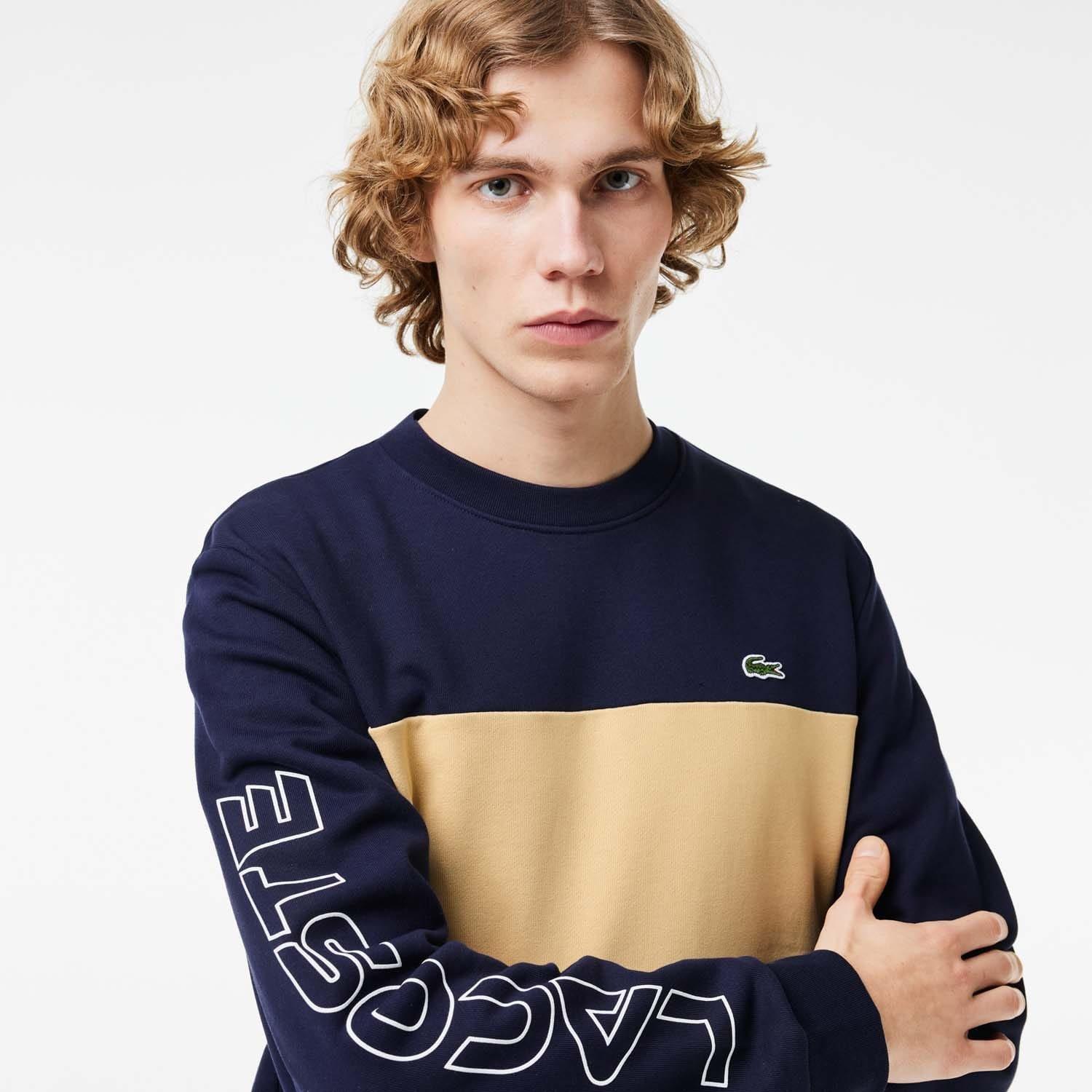 Navy - Lacoste - Crewneck Colourblock Sweatshirt - 5