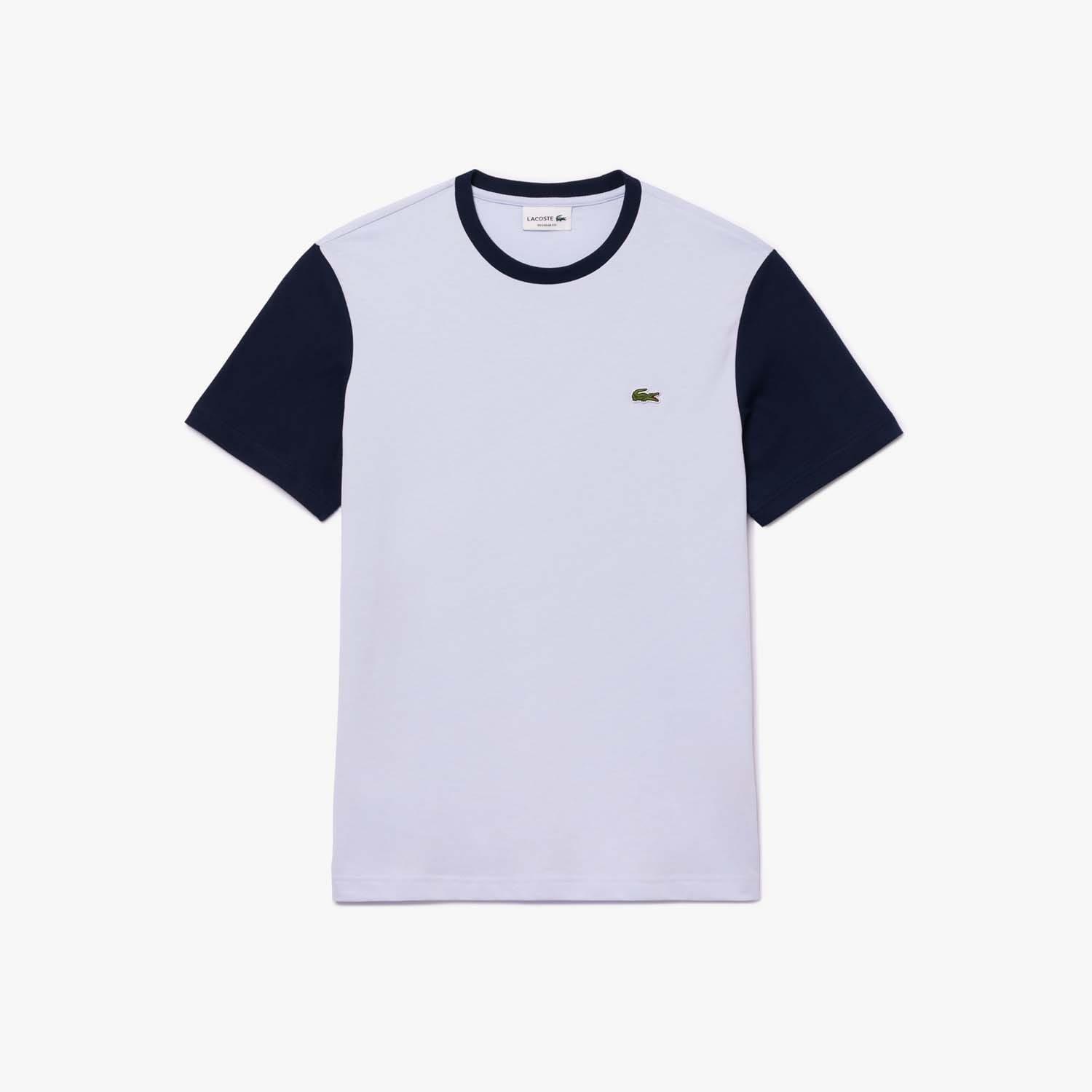 Blue - Lacoste - Regular Fit Colourblock Jersey T-Shirt - 3