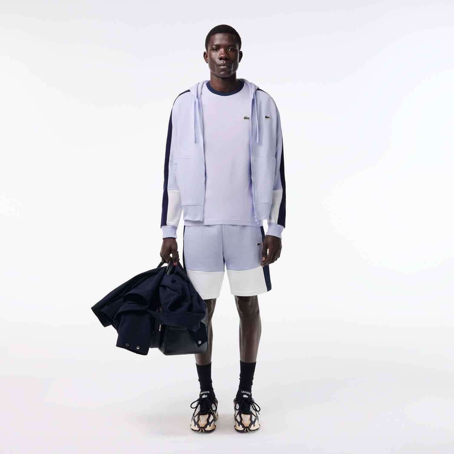 Blue - Lacoste - Regular Fit Colourblock Jersey T-Shirt - 4