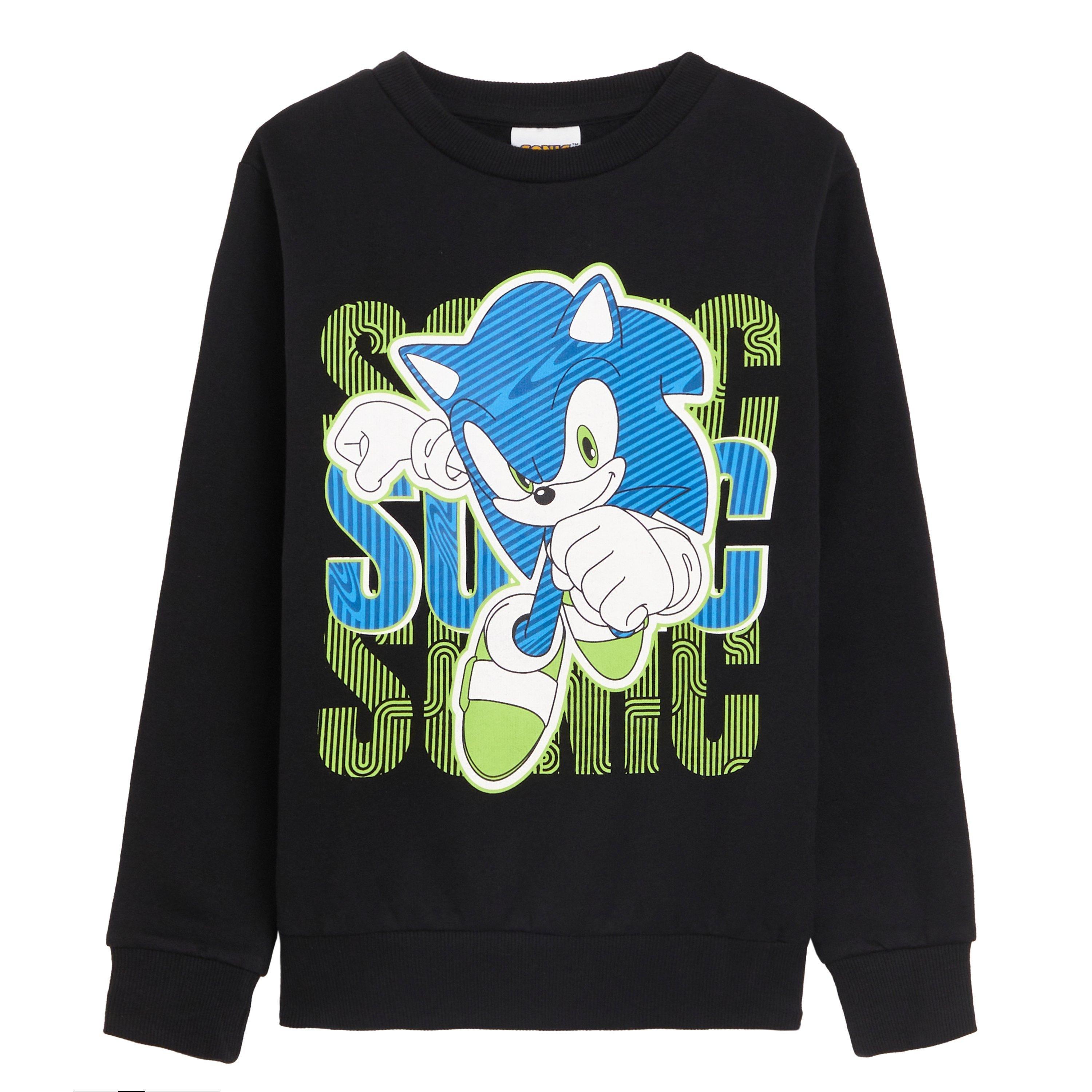 Sónico - Character - Sonic The Hedgehog Sweatshirt and Jogger Set Black - 2