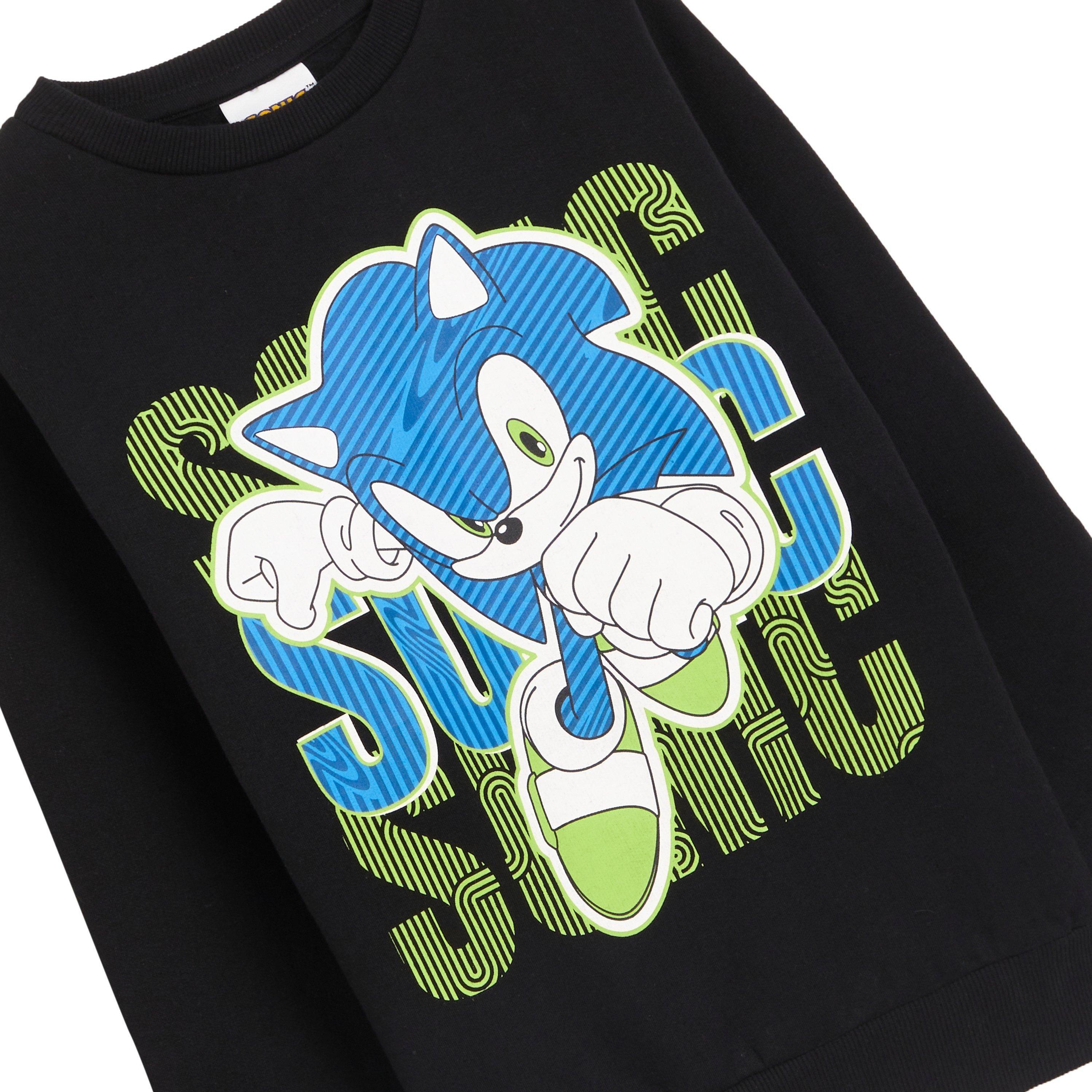 Sónico - Character - Sonic The Hedgehog Sweatshirt and Jogger Set Black - 3