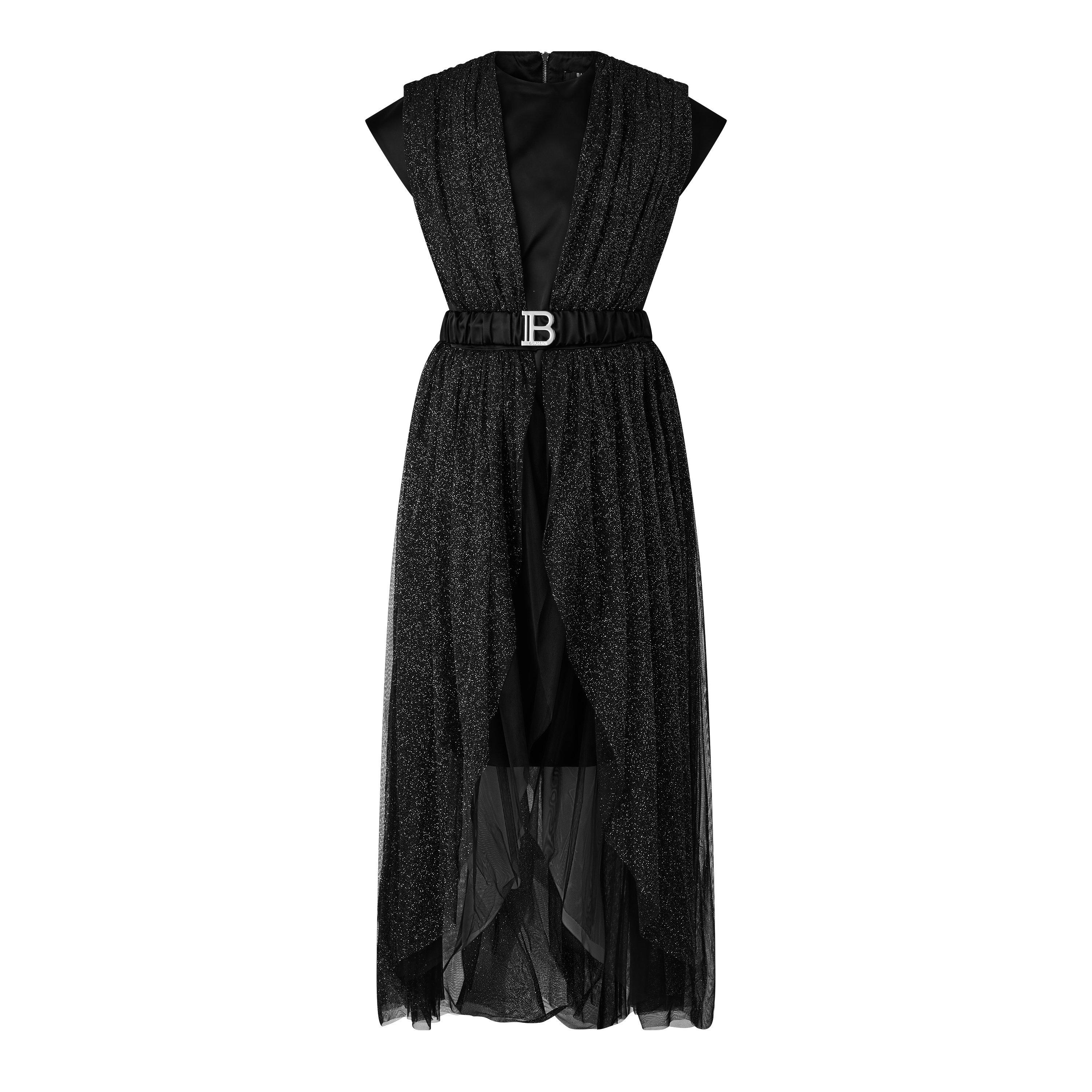 Balmain Kids' Logo Mini Dress - black - Size 12Y