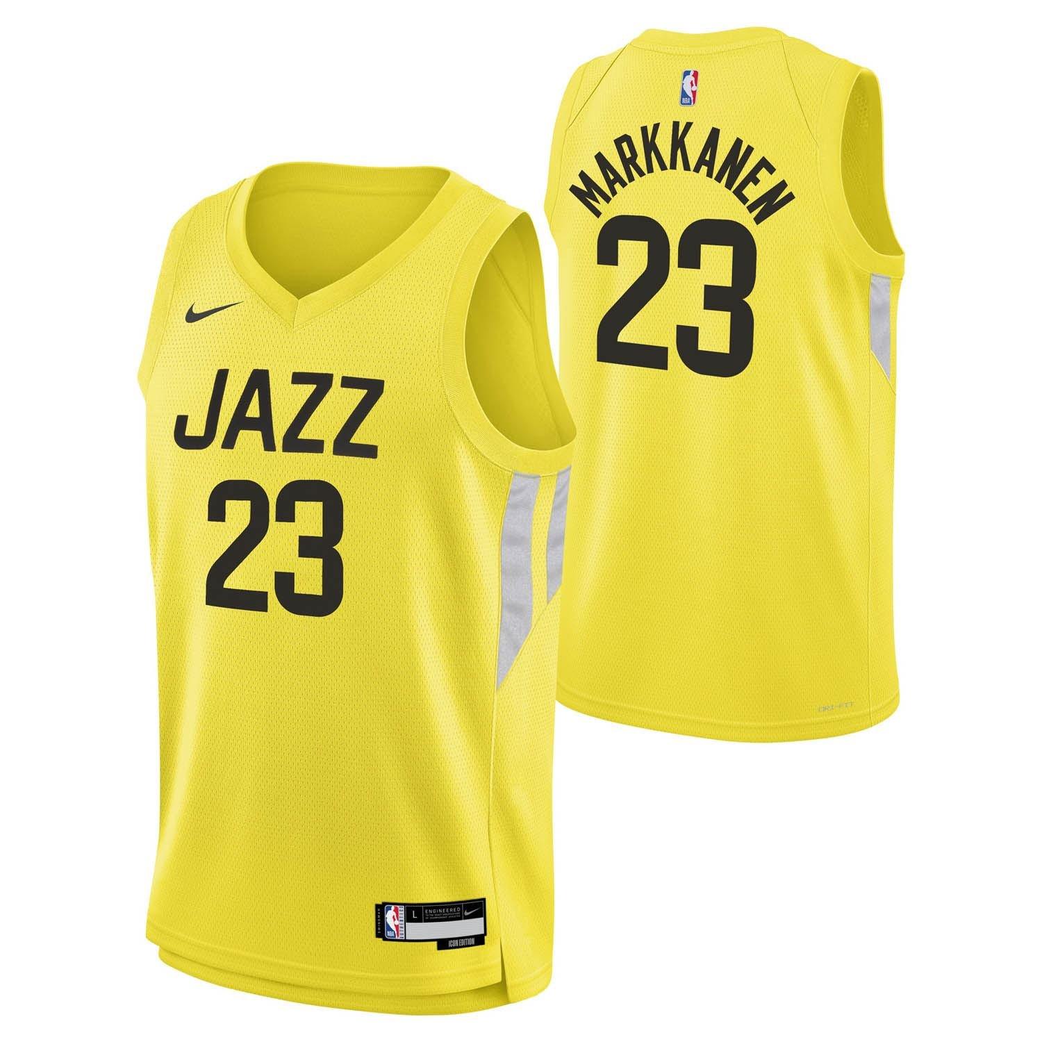 Yellow - Nike - Utah Jazz Lauri Markkanen #23 Jersey - 3