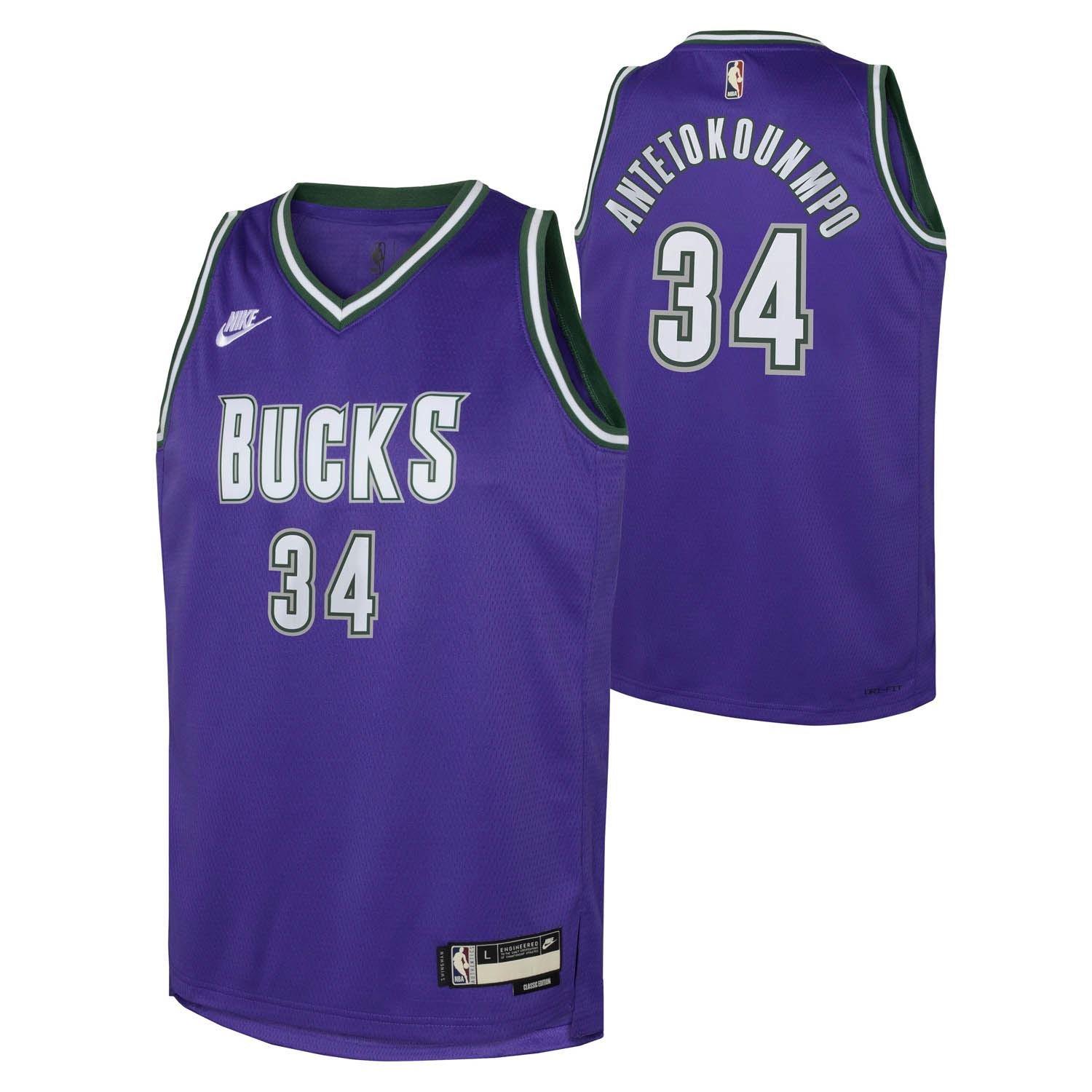 Purple - Nike - Milwaukee Bucks Antetokounmpo #34 Jersey - 3
