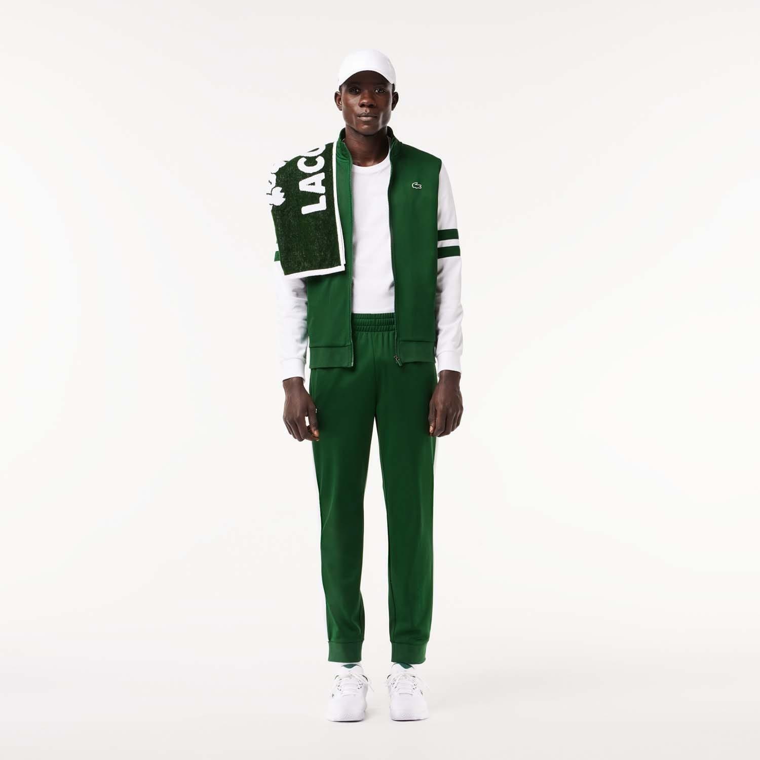 Green White - Lacoste - Zip Up Stretch Tennis Sweatshirt - 3