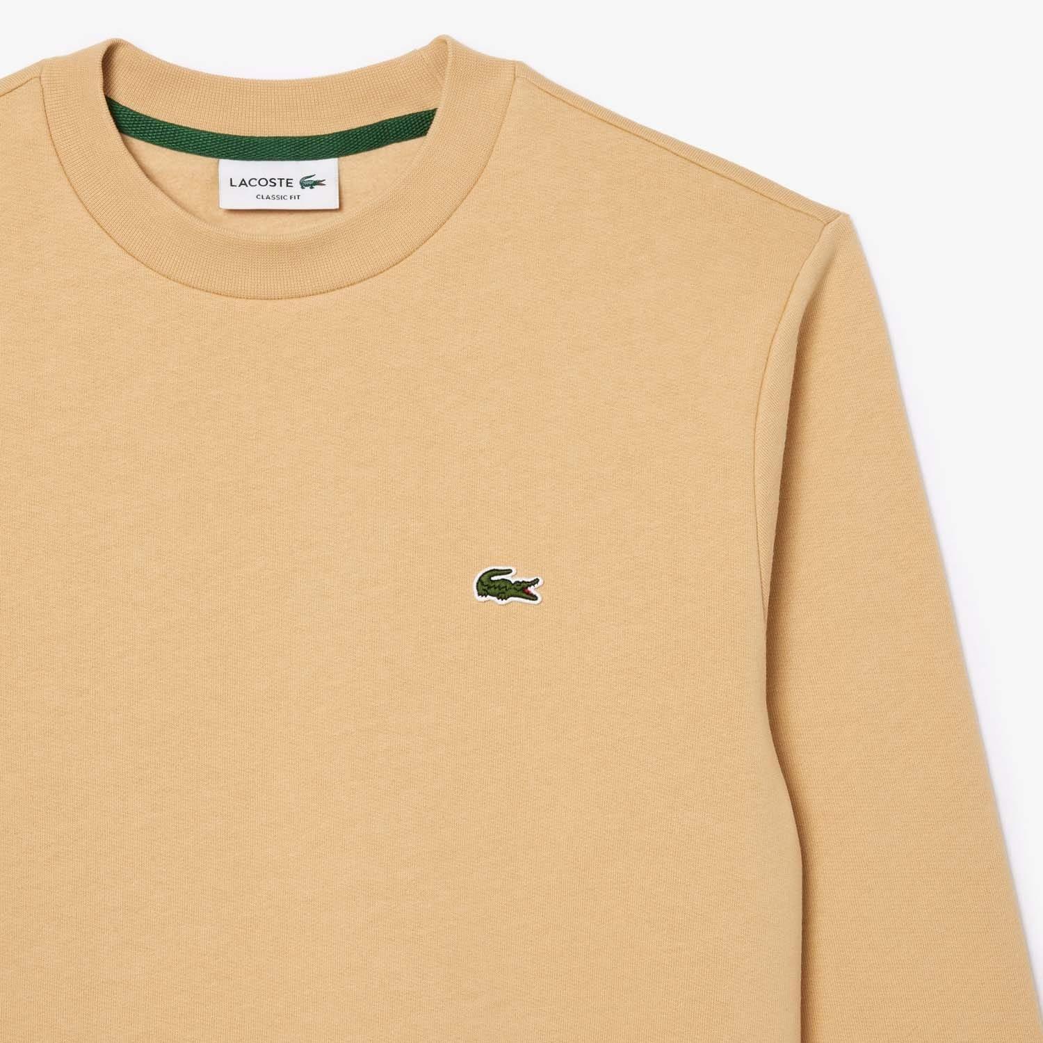 Natural - Lacoste - Fleece Crewneck Sweatshirt - 5