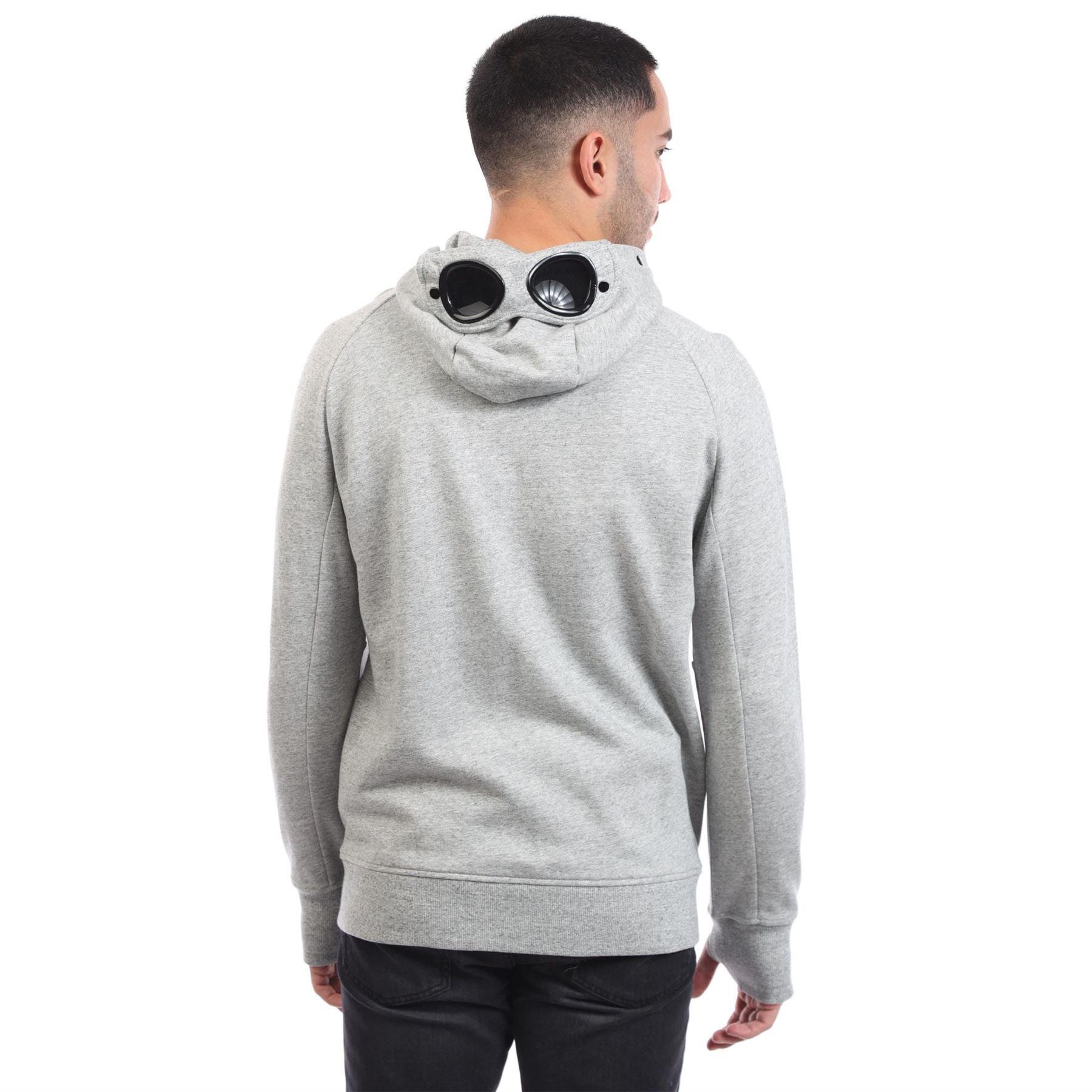 Grey - CP Company - Diagonal Raised Fleece Lens Zip Hoodie - 2