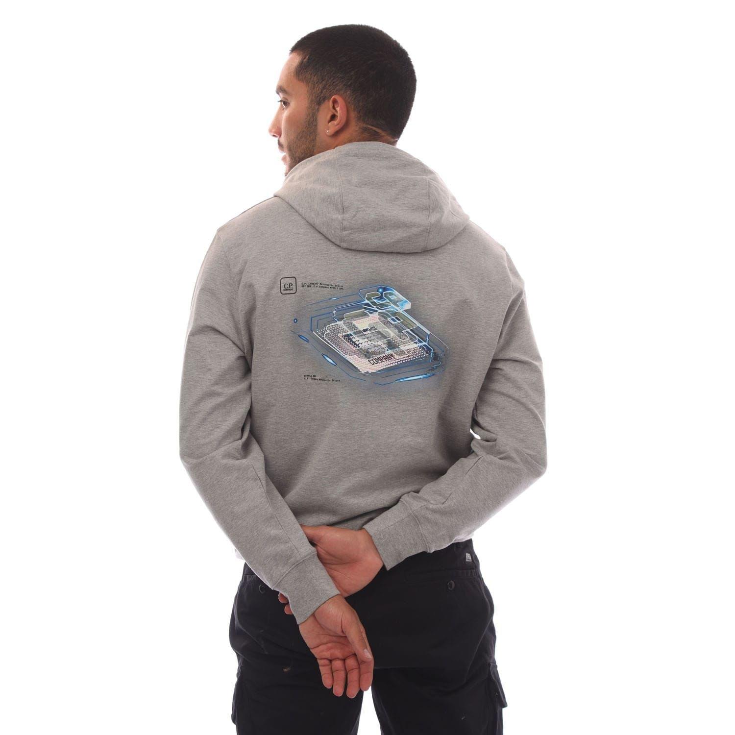 Grey - CP Company - Metropolis Series Graphic Hoodie - 3