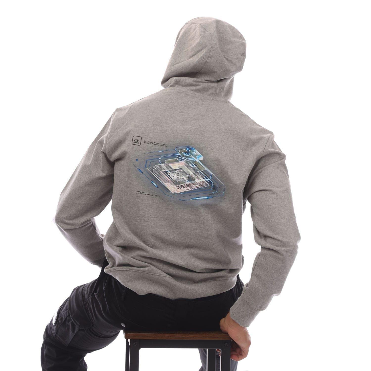 Grey - CP Company - Metropolis Series Graphic Hoodie - 4