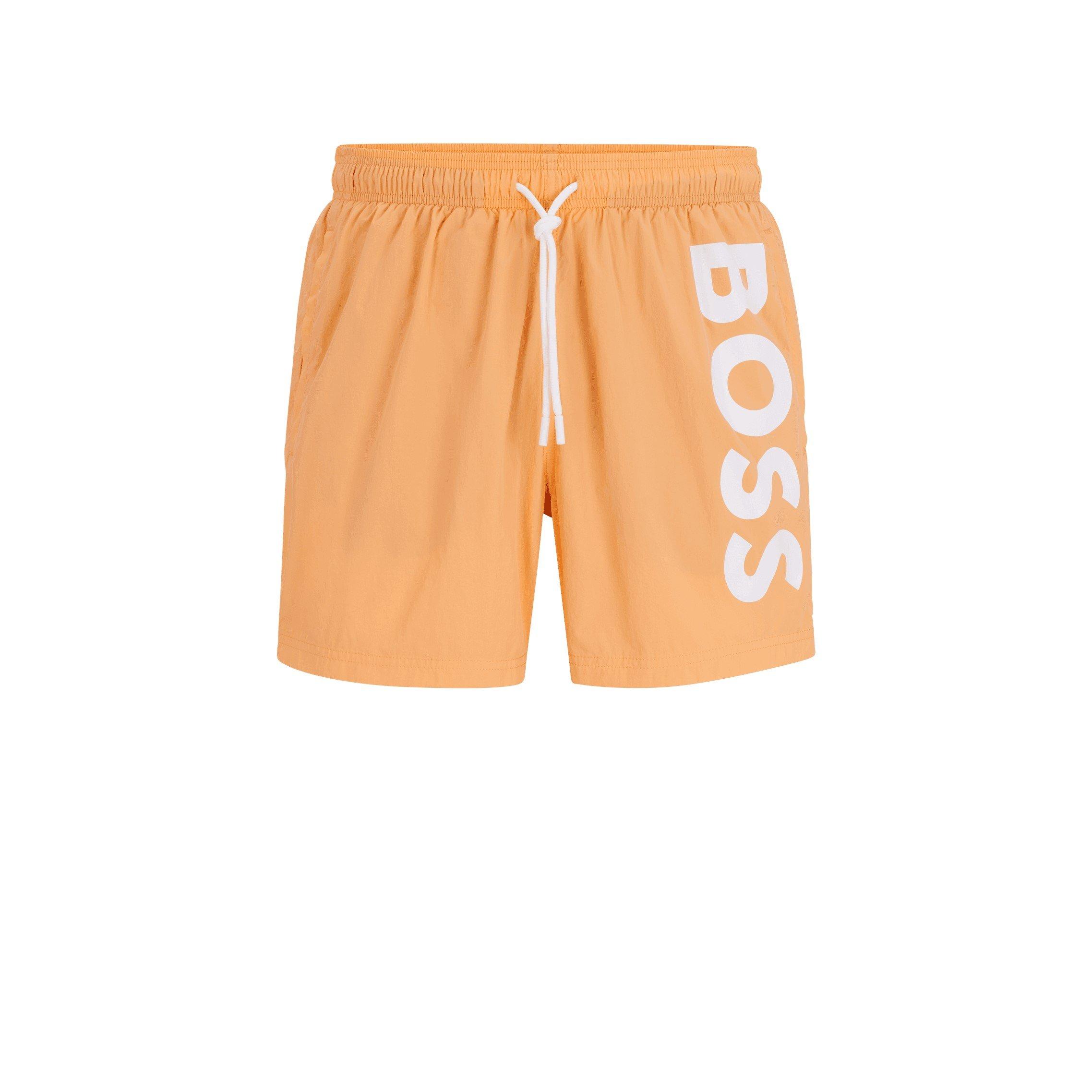 Orange - Boss - Vertical Logo Quick Dry Swim Shorts - 1