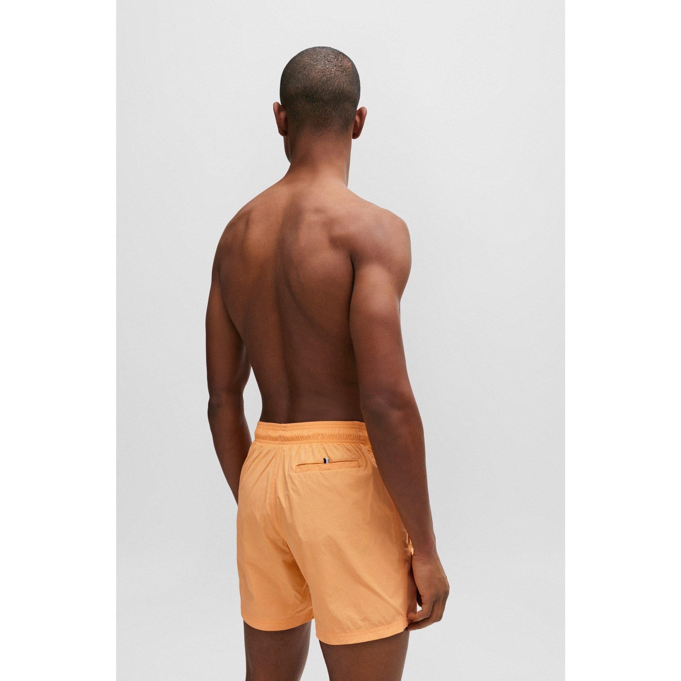 Orange - Boss - Vertical Logo Quick Dry Swim Shorts - 4