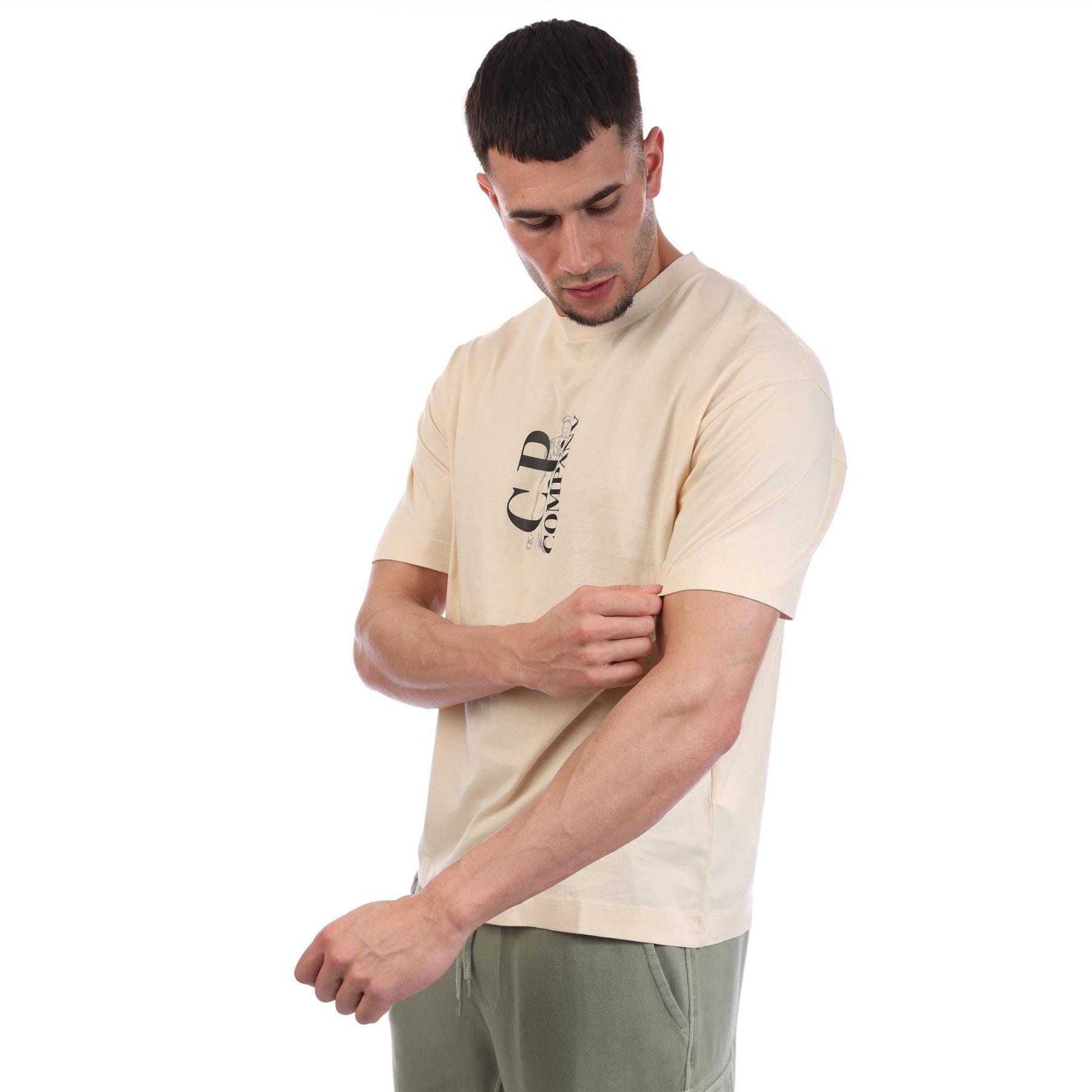 Cream - CP Company - 30/1 Jersey Logo T-Shirt - 3